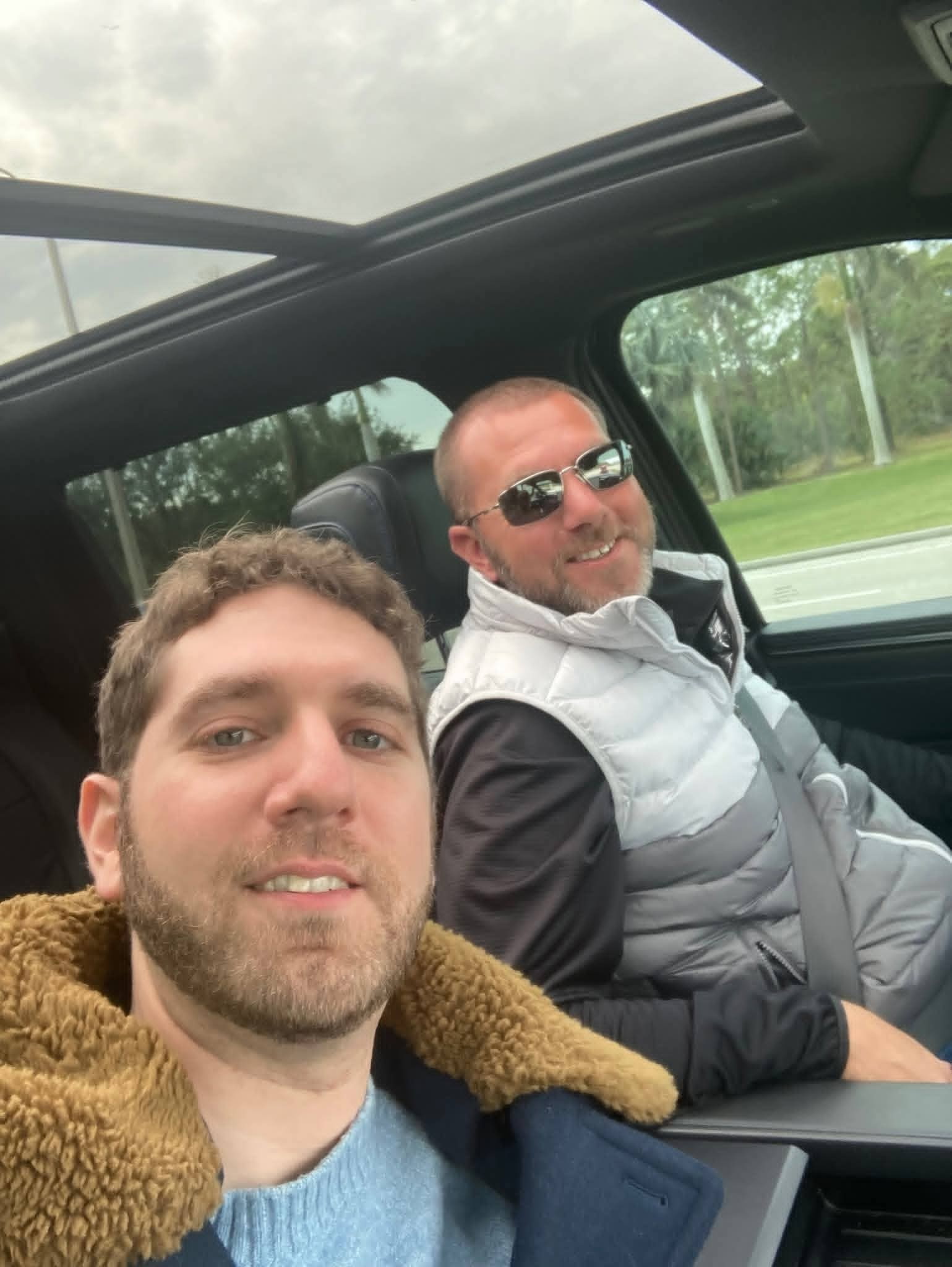 Two men in a car