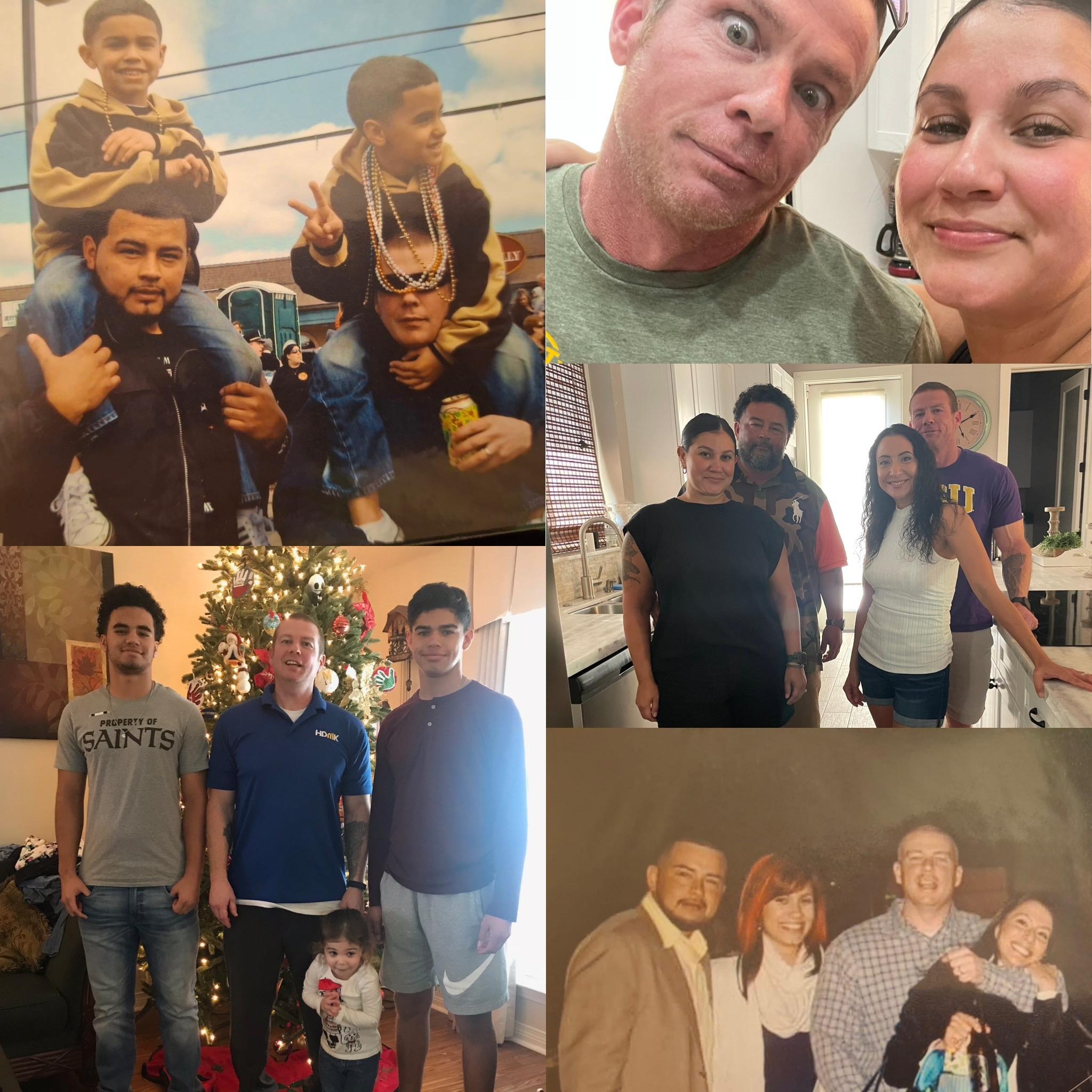A collage of a group of people
