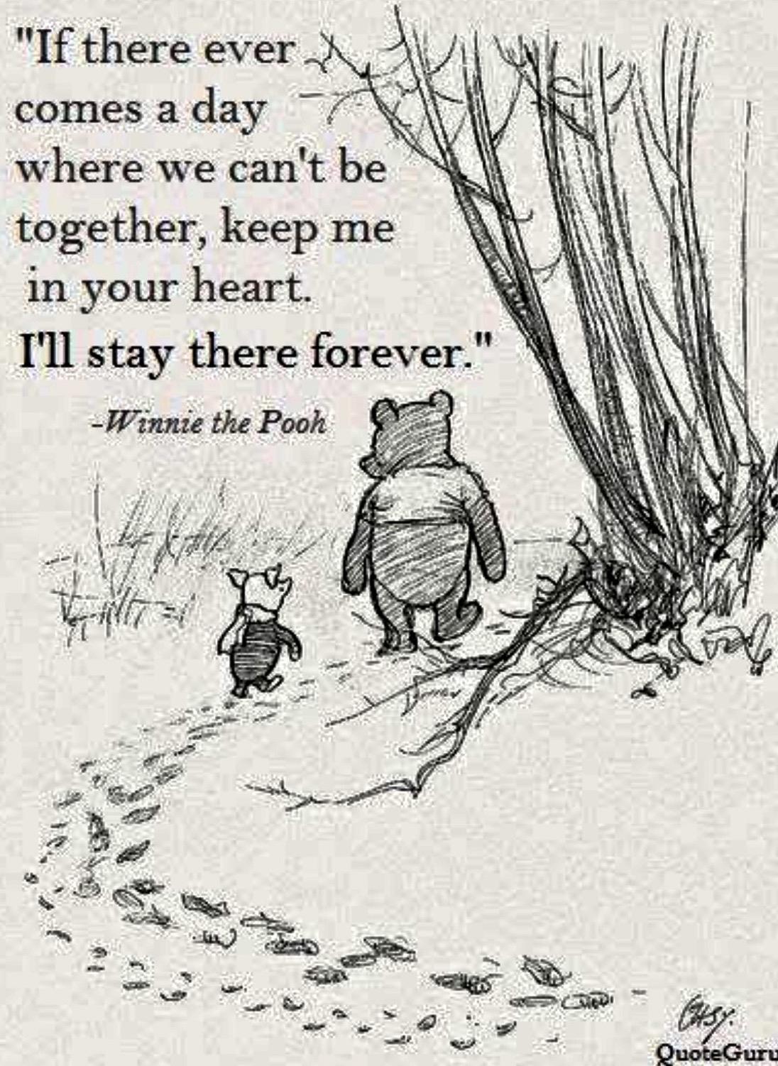 A drawing of a couple of winnie the pooh and piglet