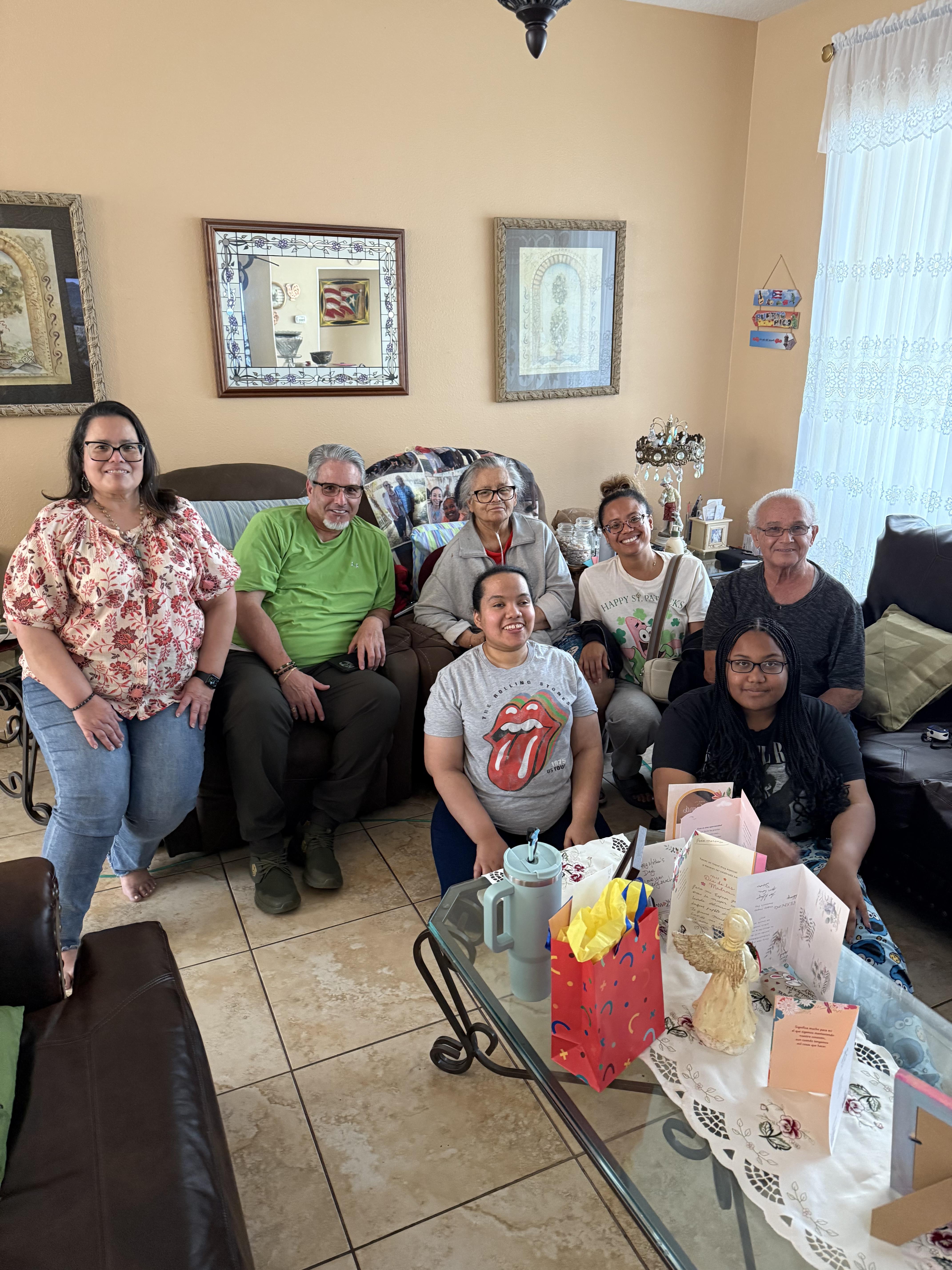A group of people sitting on a couch