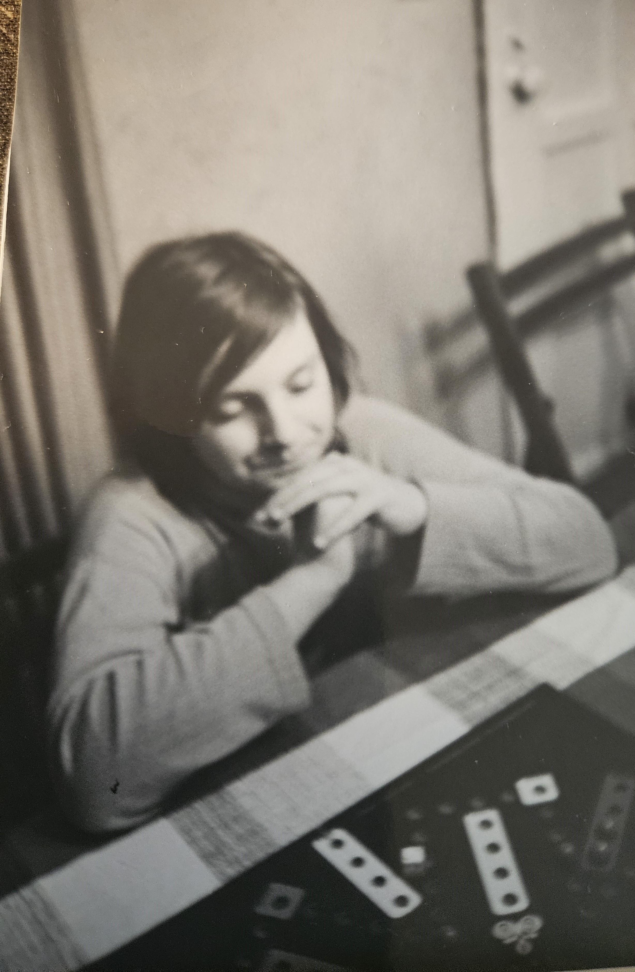 A person sitting at a table