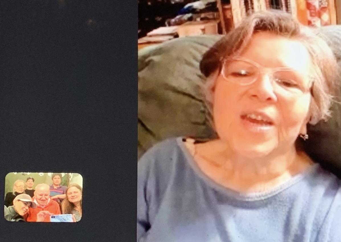 A woman taking a selfie