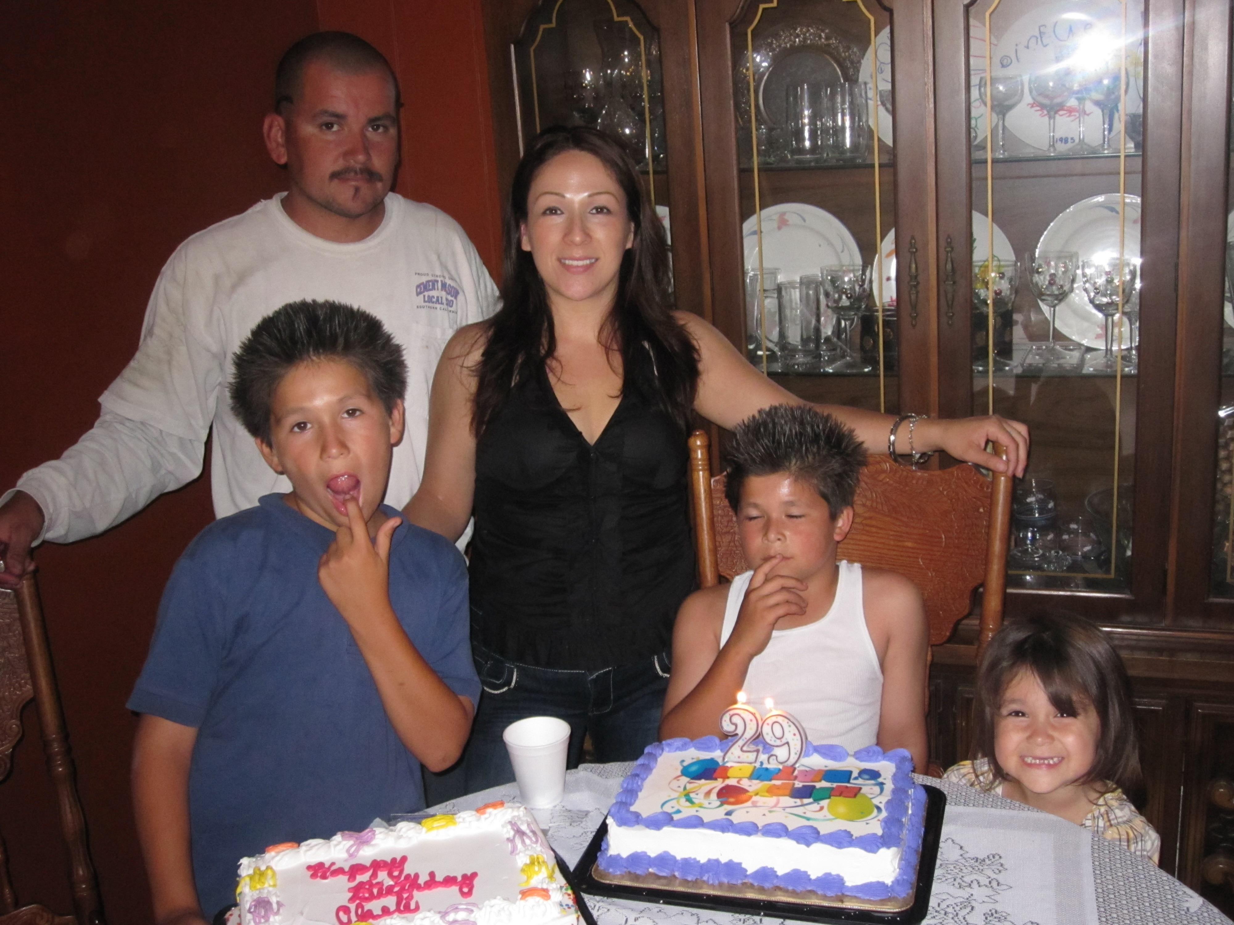 A family posing for a picture
