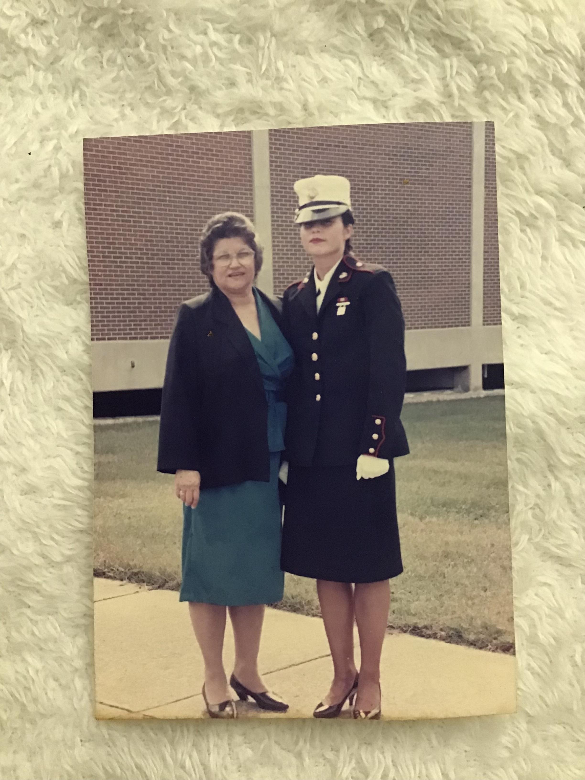 A woman in a military uniform