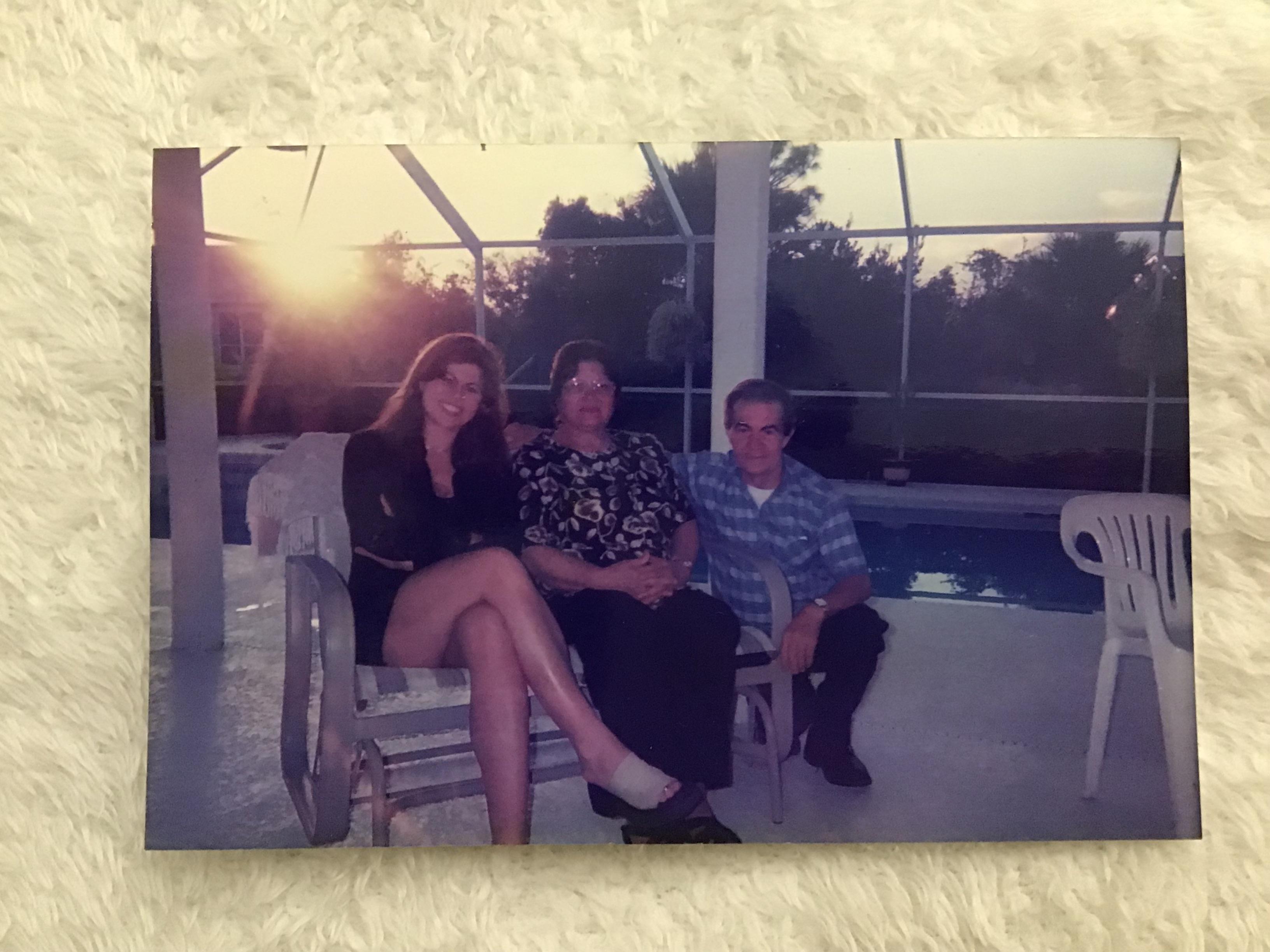 A group of people sitting on a chair