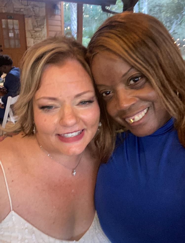 Two women taking a selfie