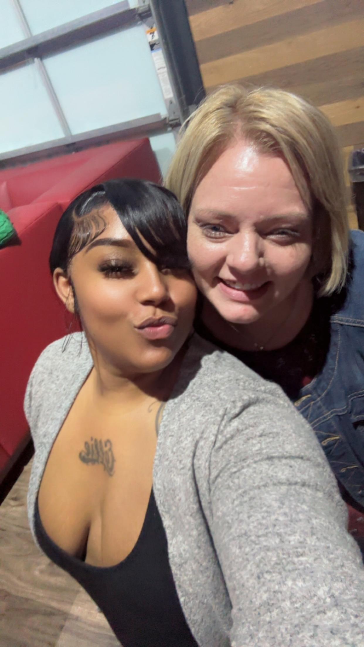 A selfie of two women
