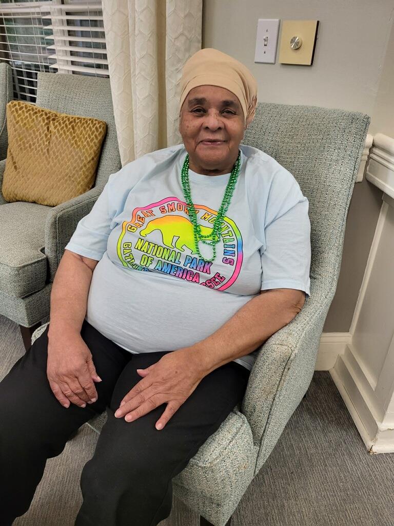 A woman sitting in a chair