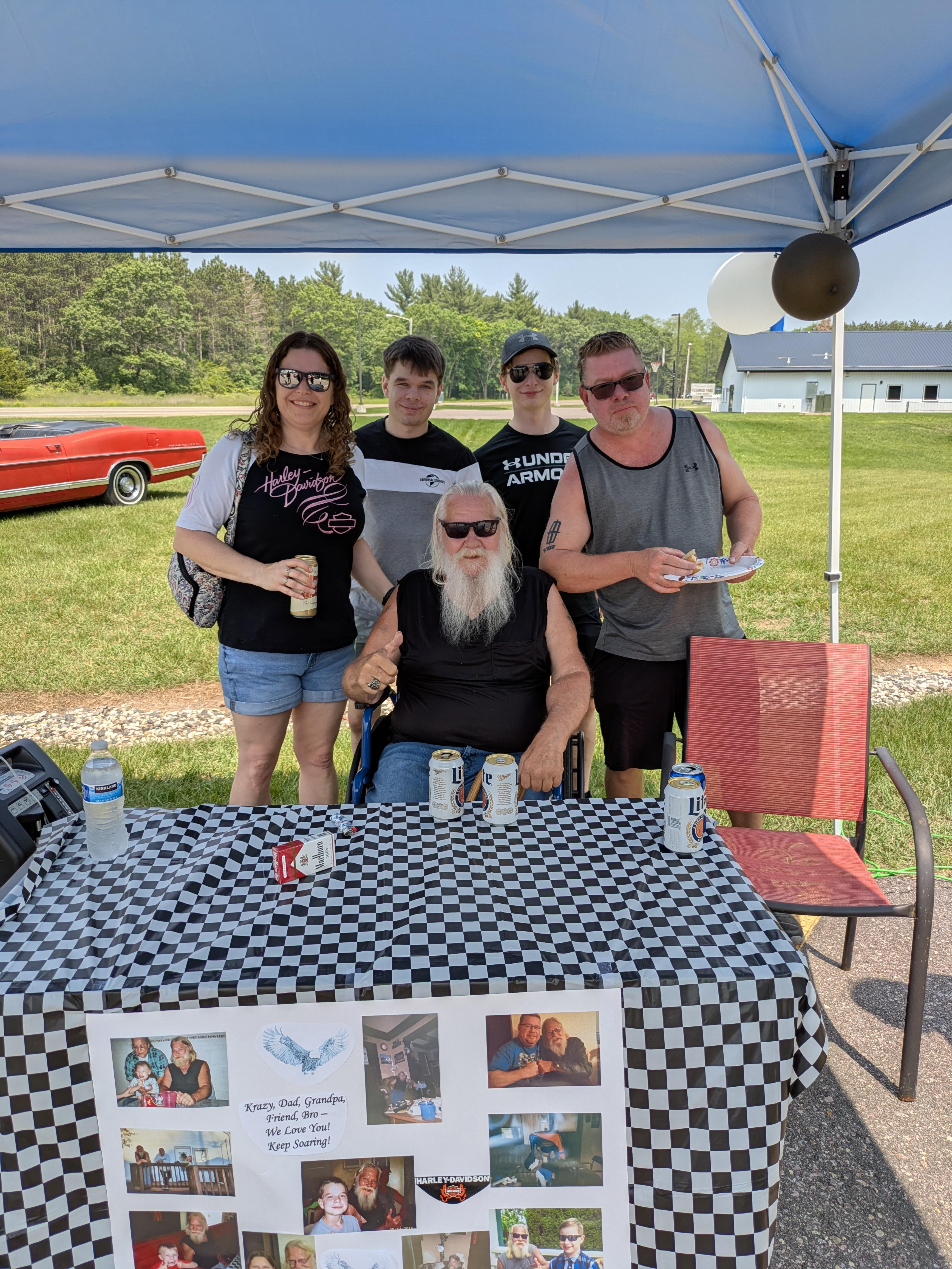 A group of people under a tent