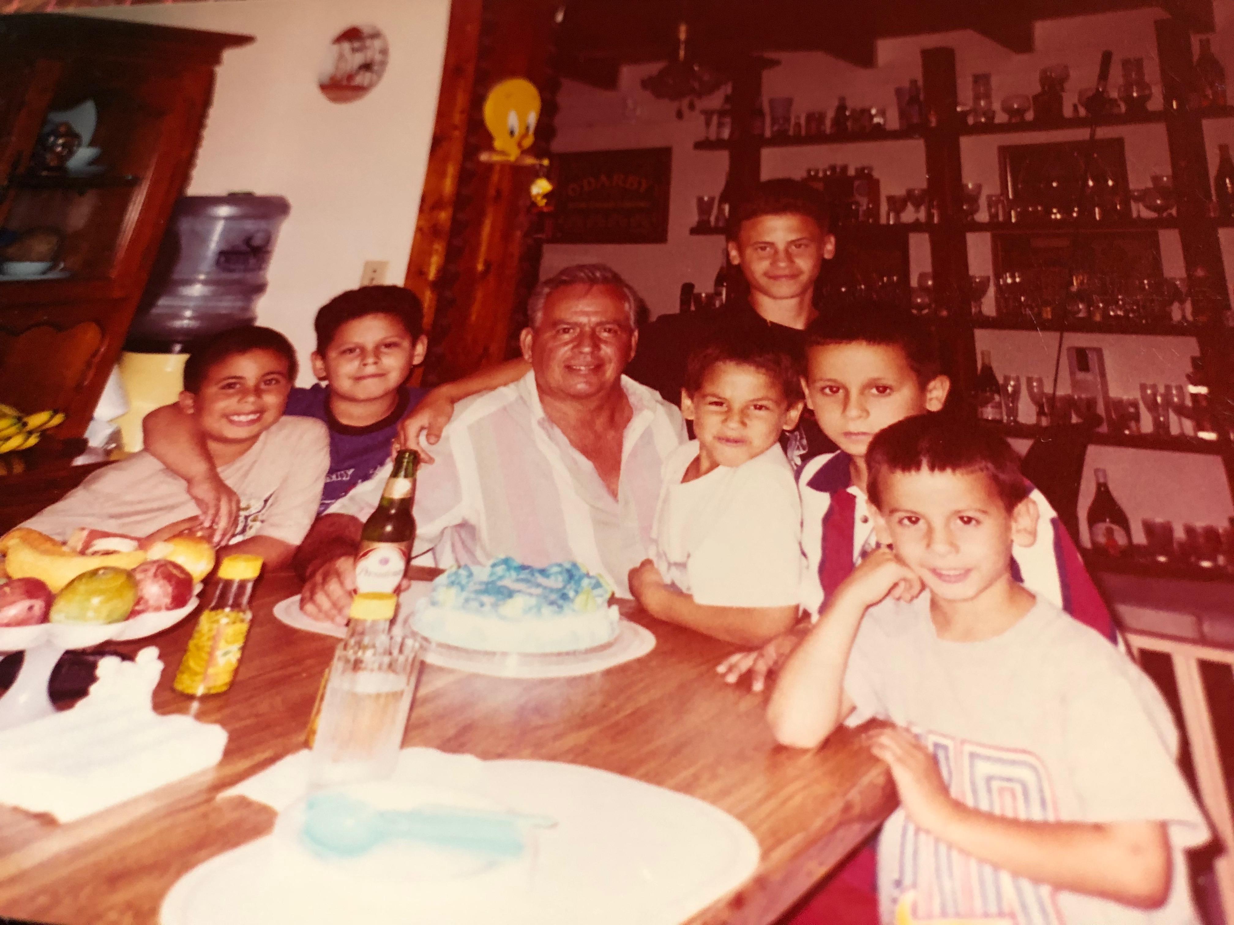 A group of people sitting at a table