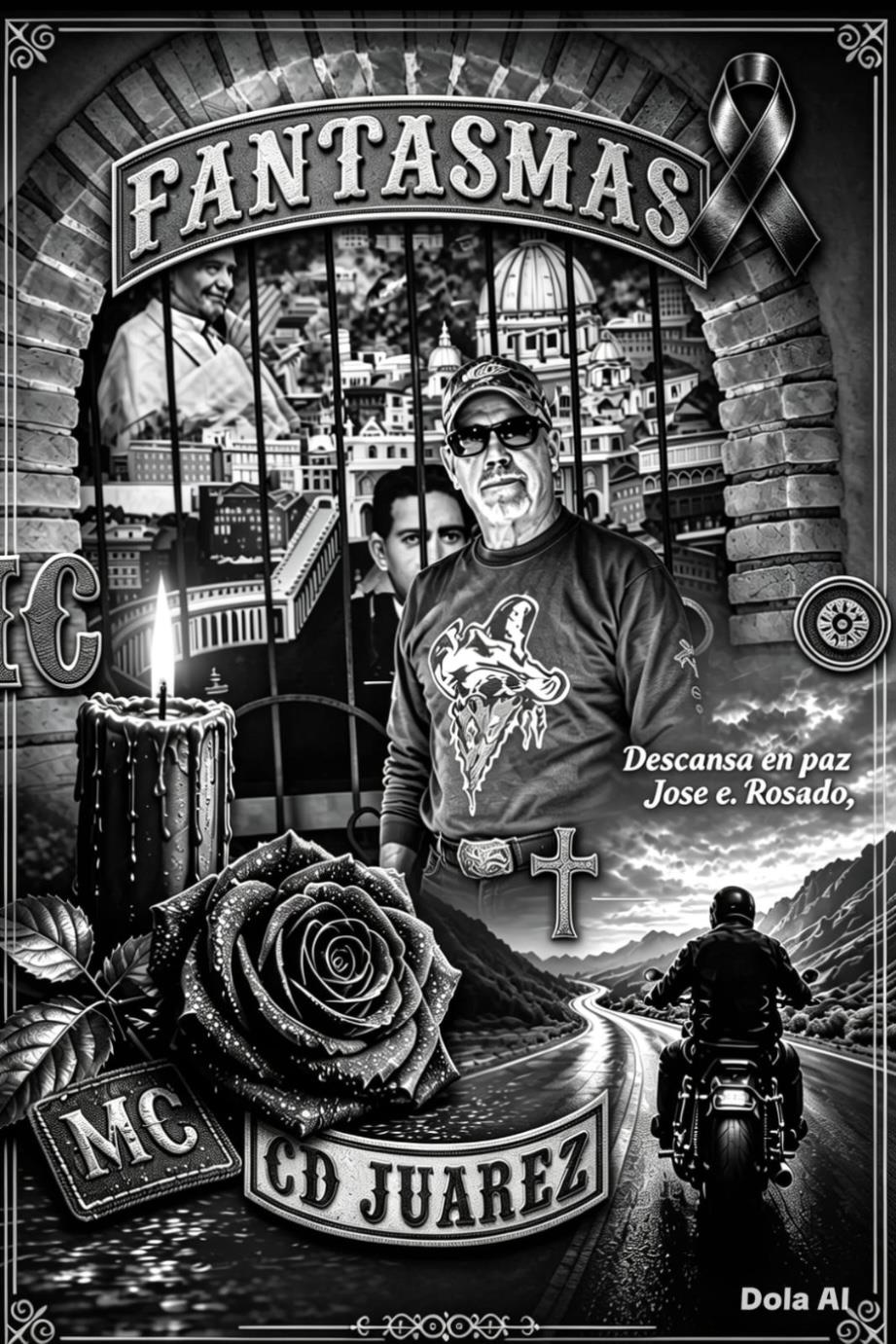 A poster of a man on a motorcycle