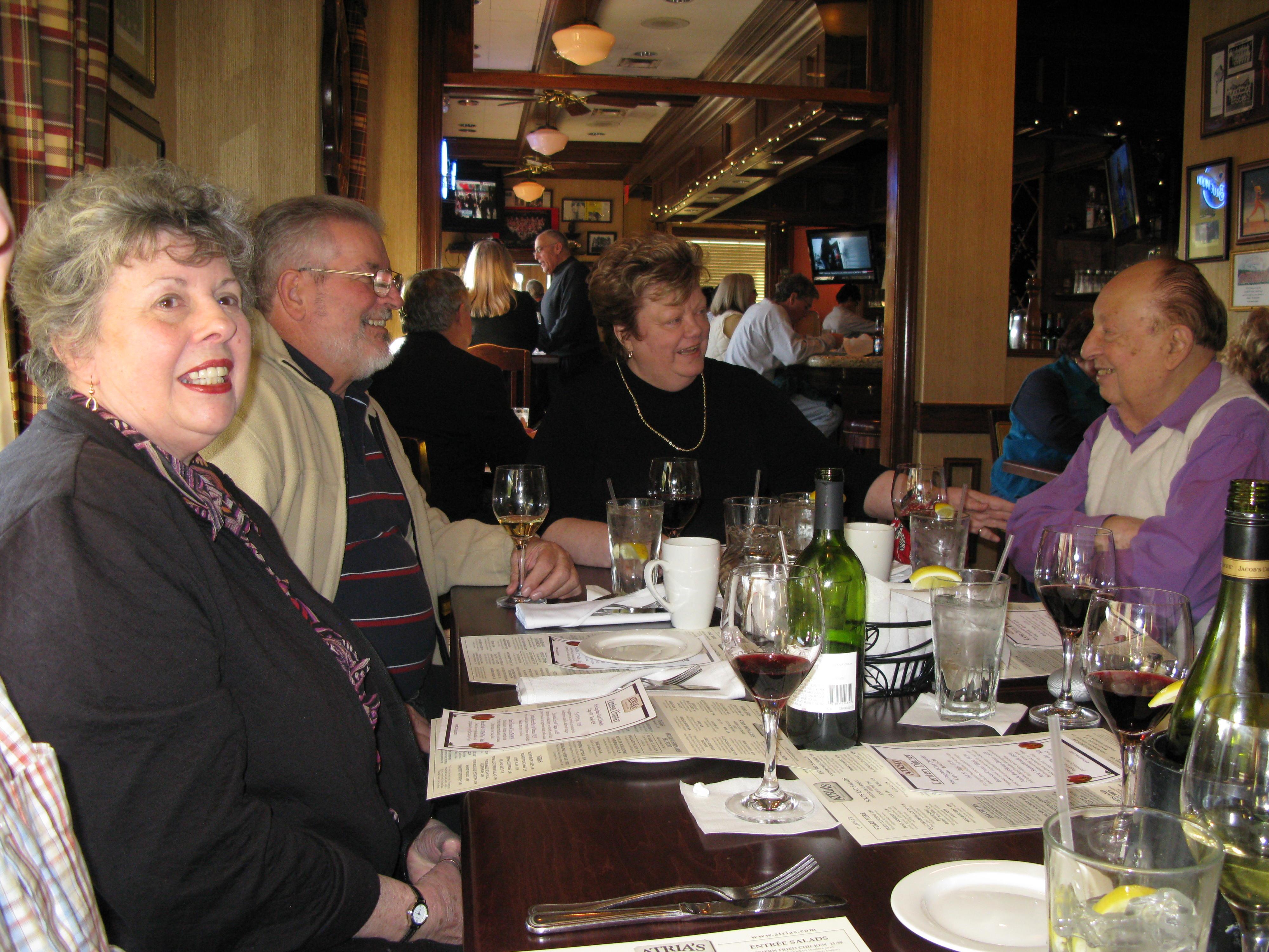A group of people sitting at a table