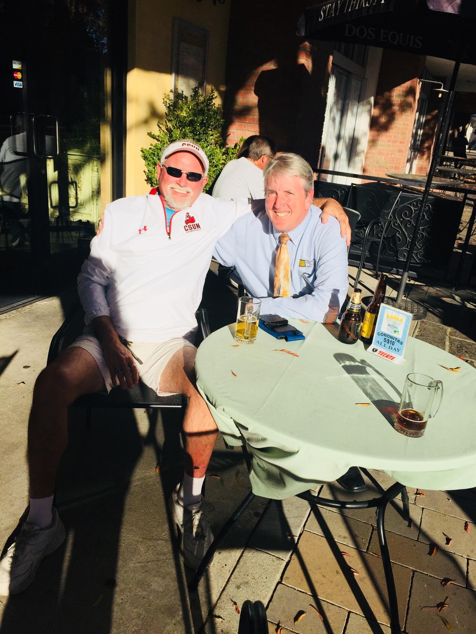 Two men sitting at a table