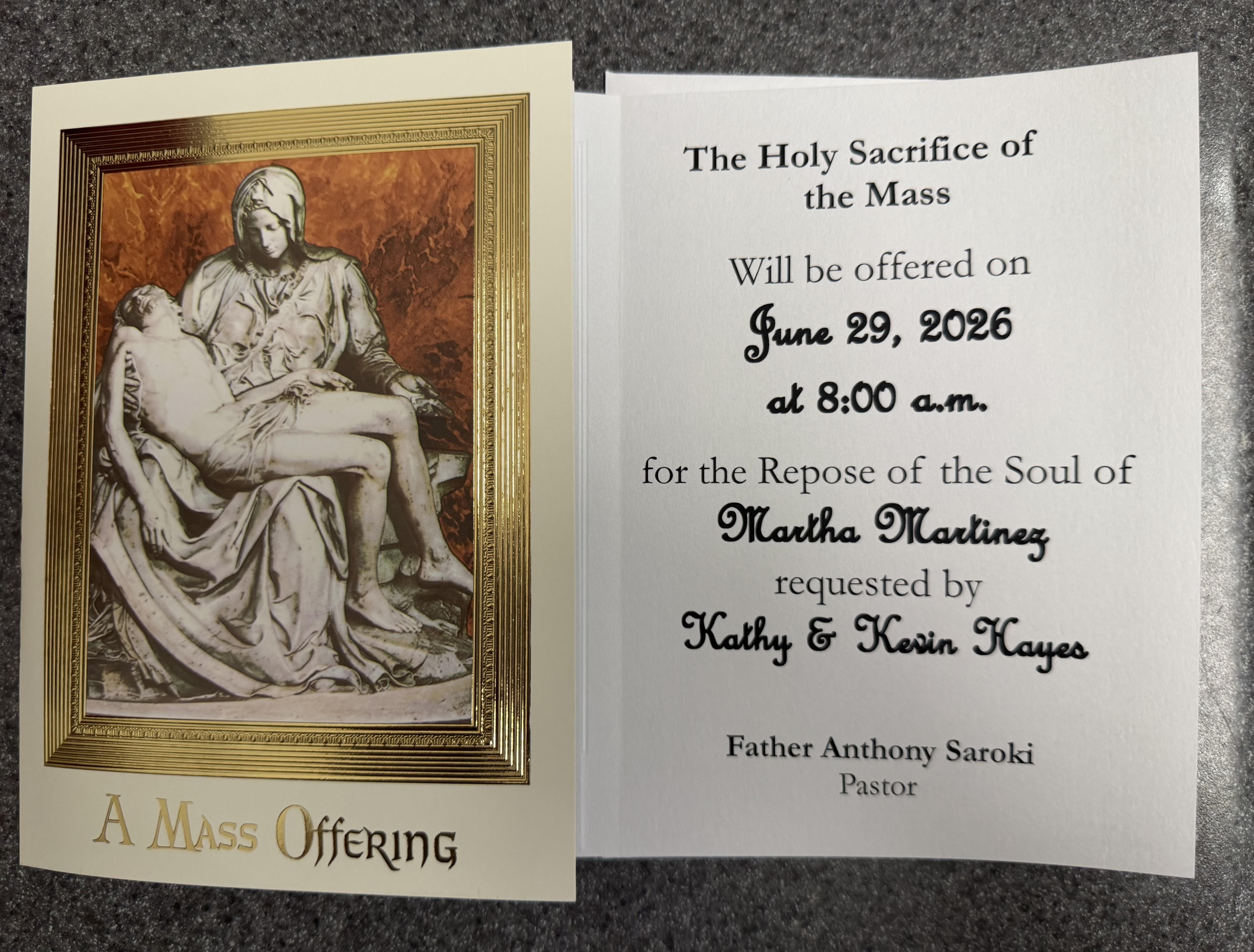 A close-up of a invitation