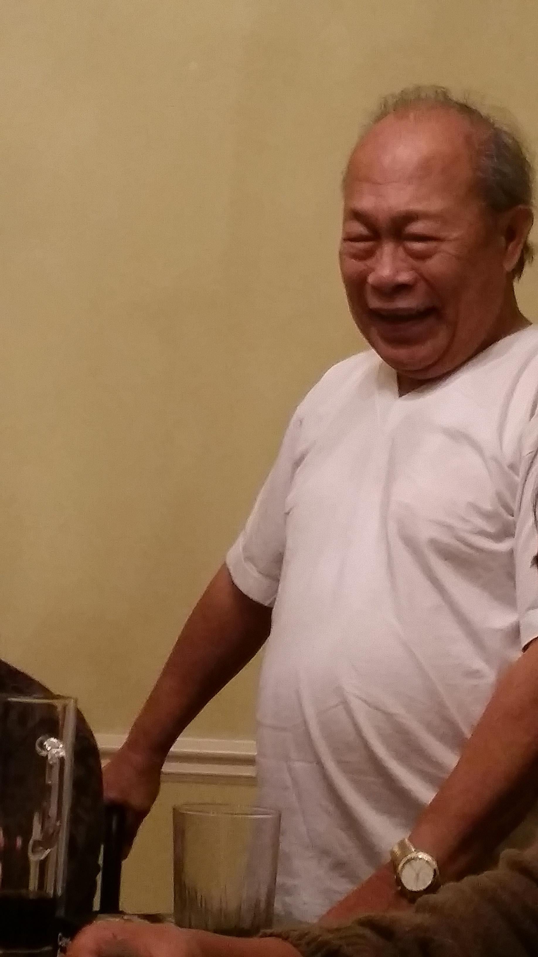 A man in a white shirt