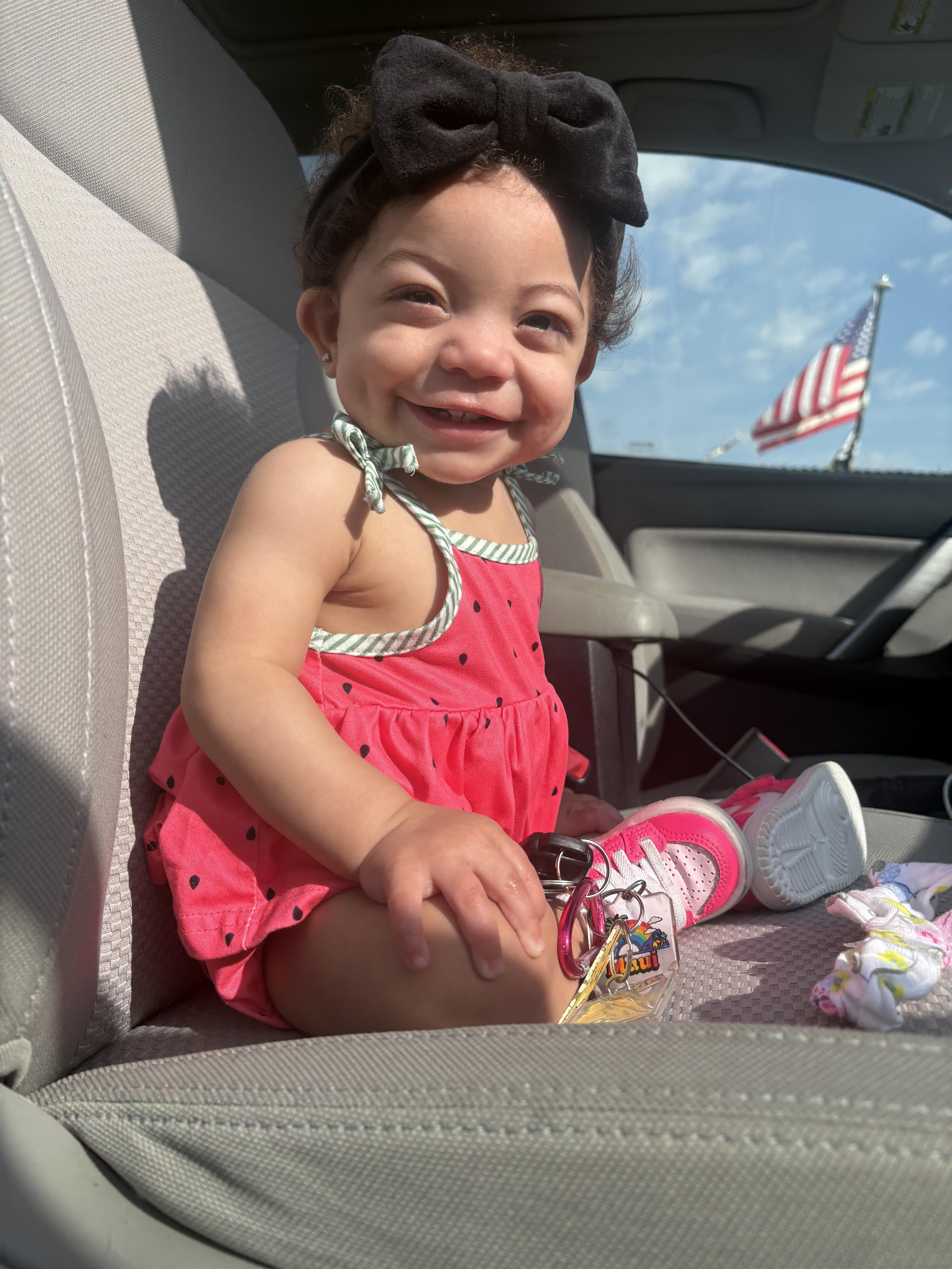 A baby in a car