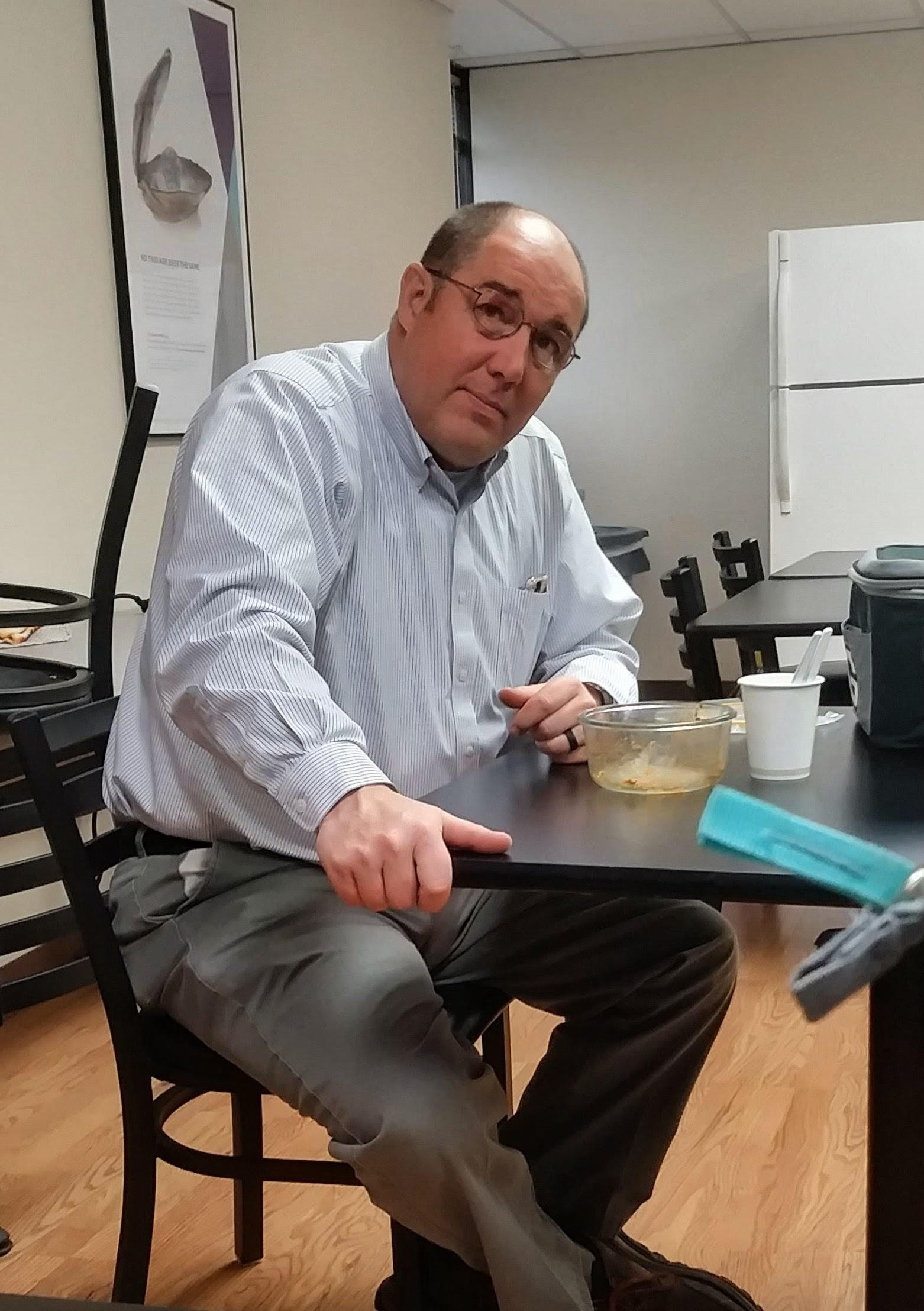 A man sitting at a table