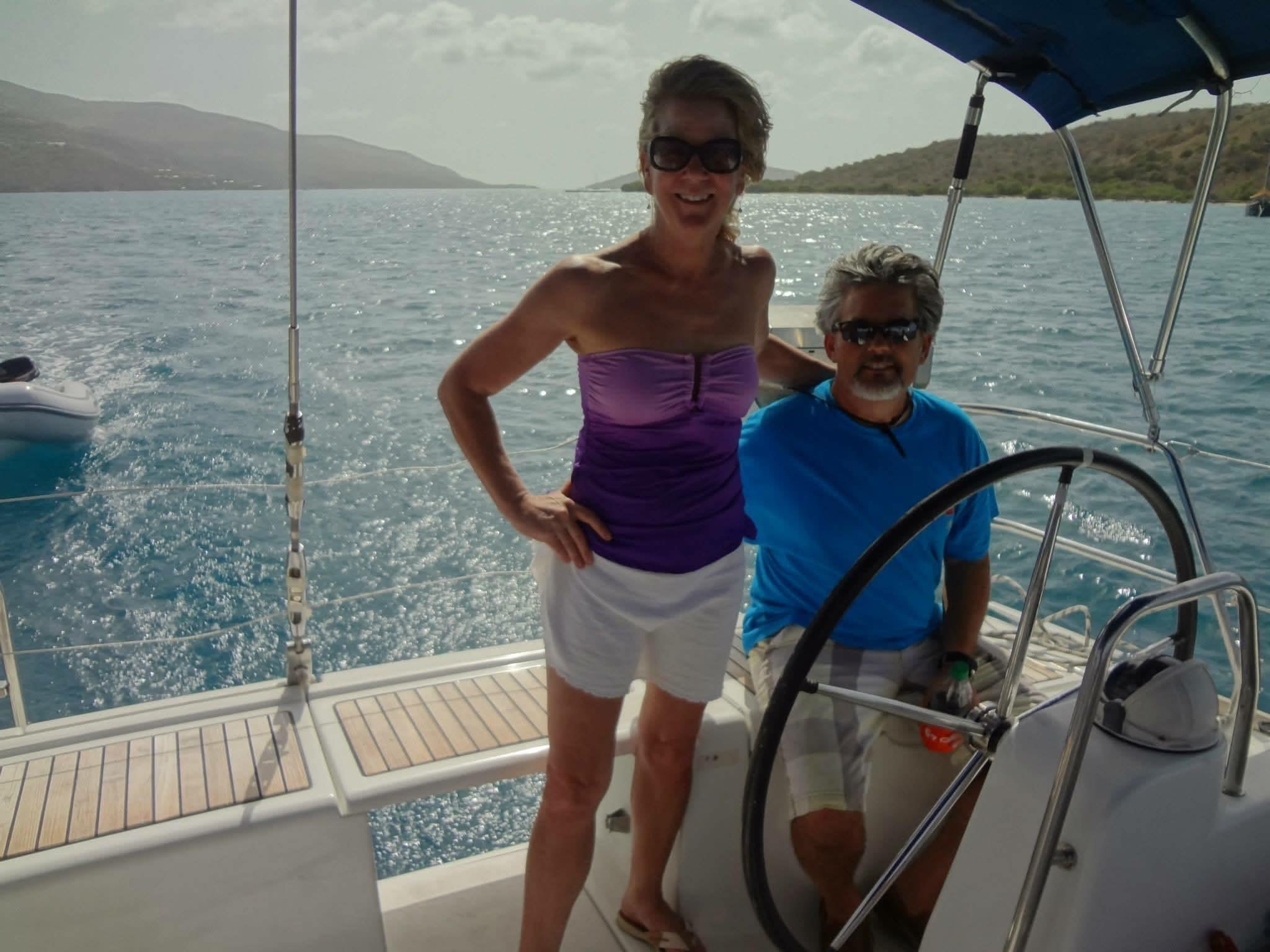 A man and woman on a boat