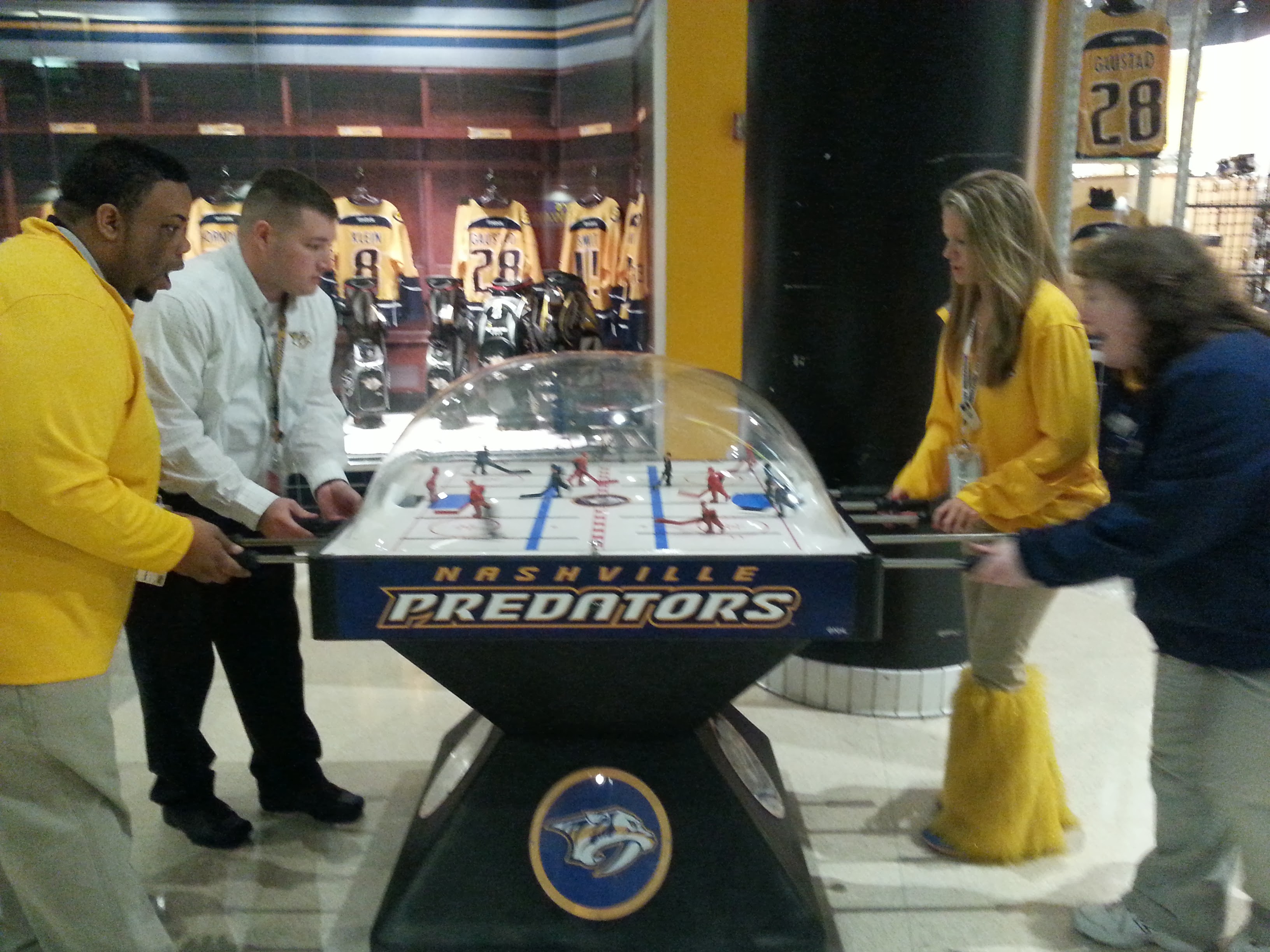 A group of people playing a game