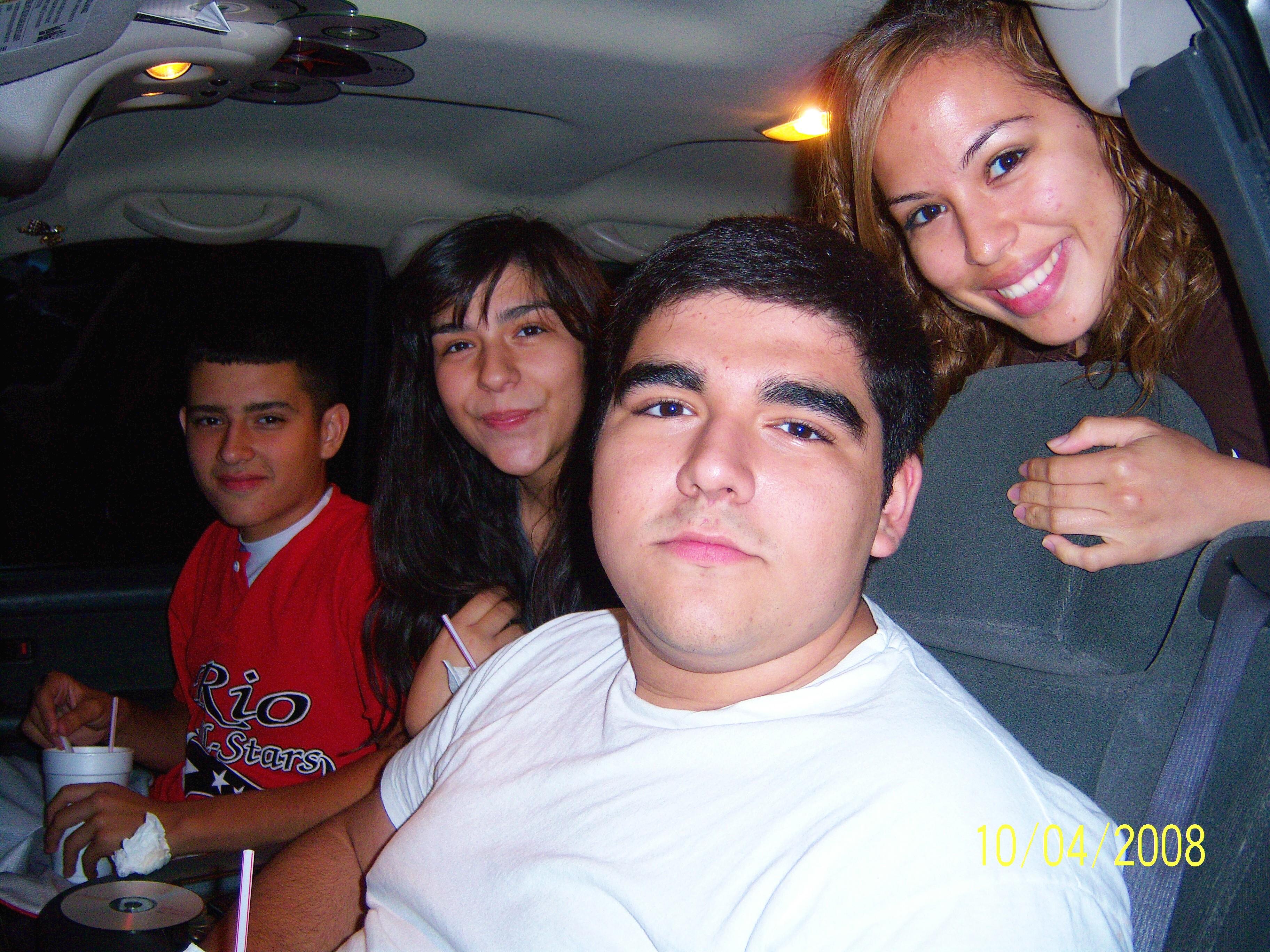 A group of people in a car