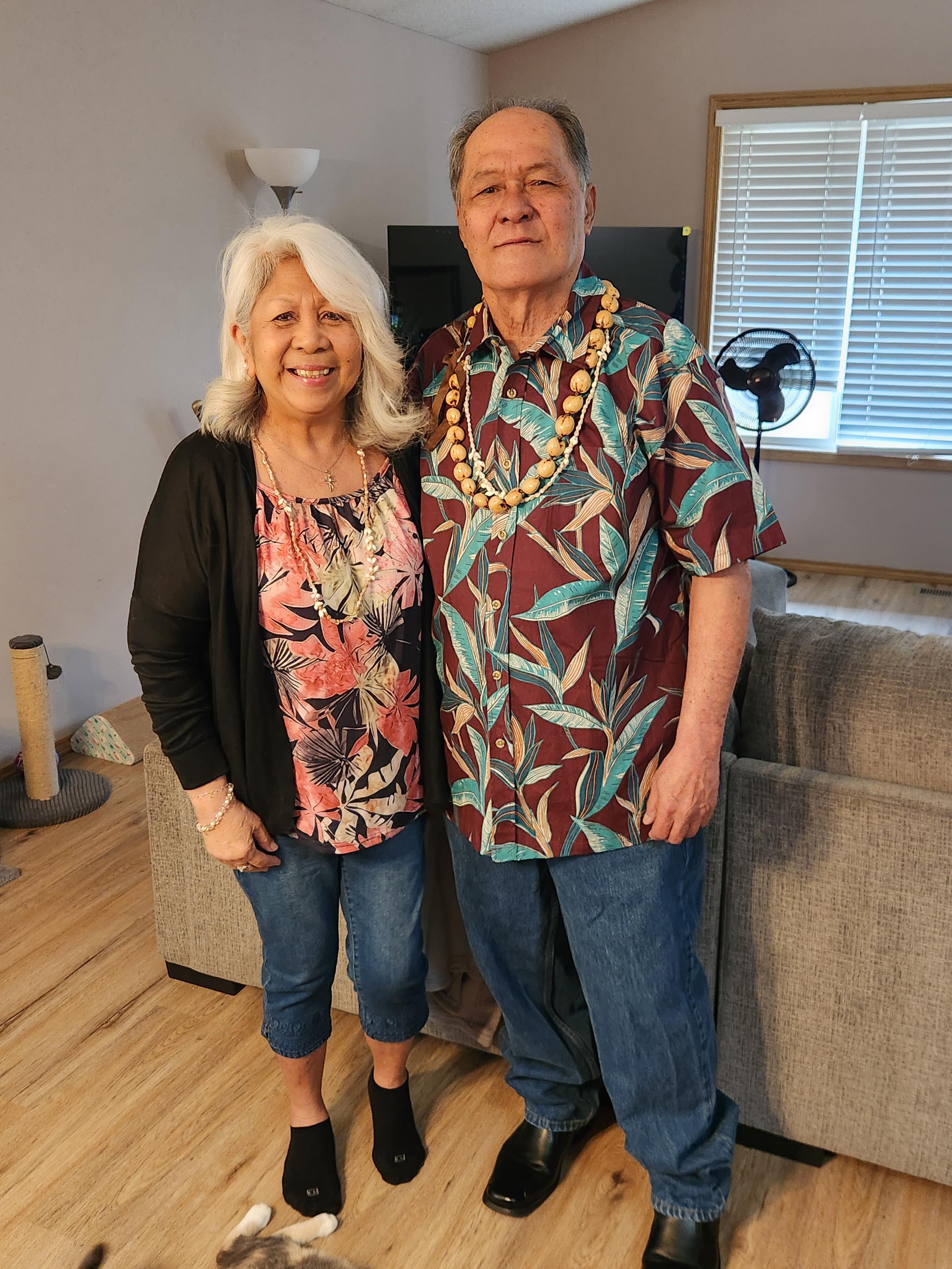 A man and woman standing together