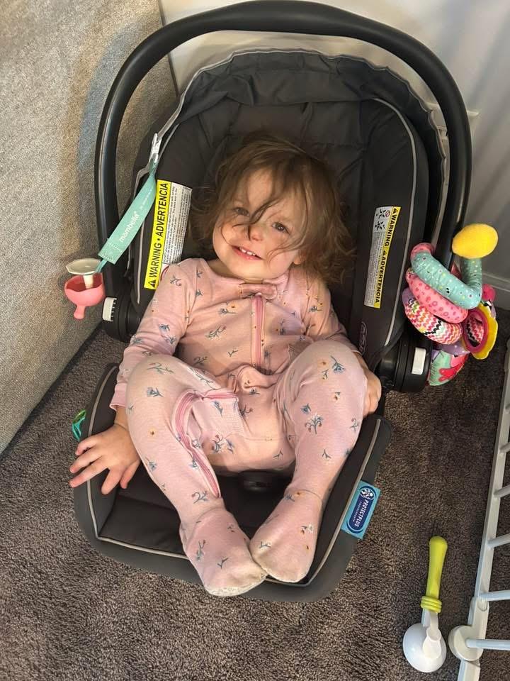 A child in a car seat