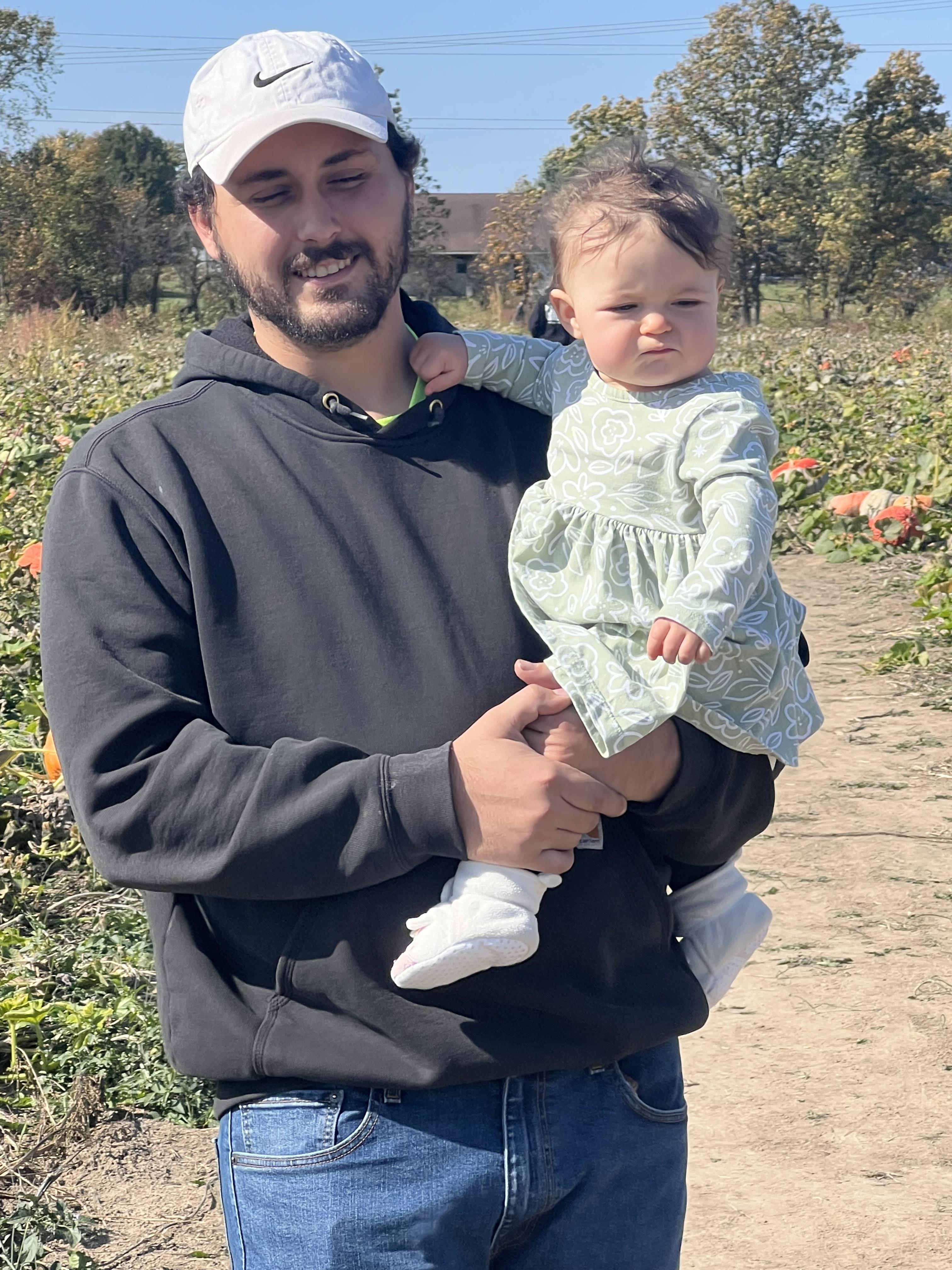 A man holding a baby