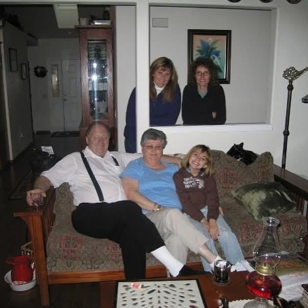 A group of people sitting on a couch