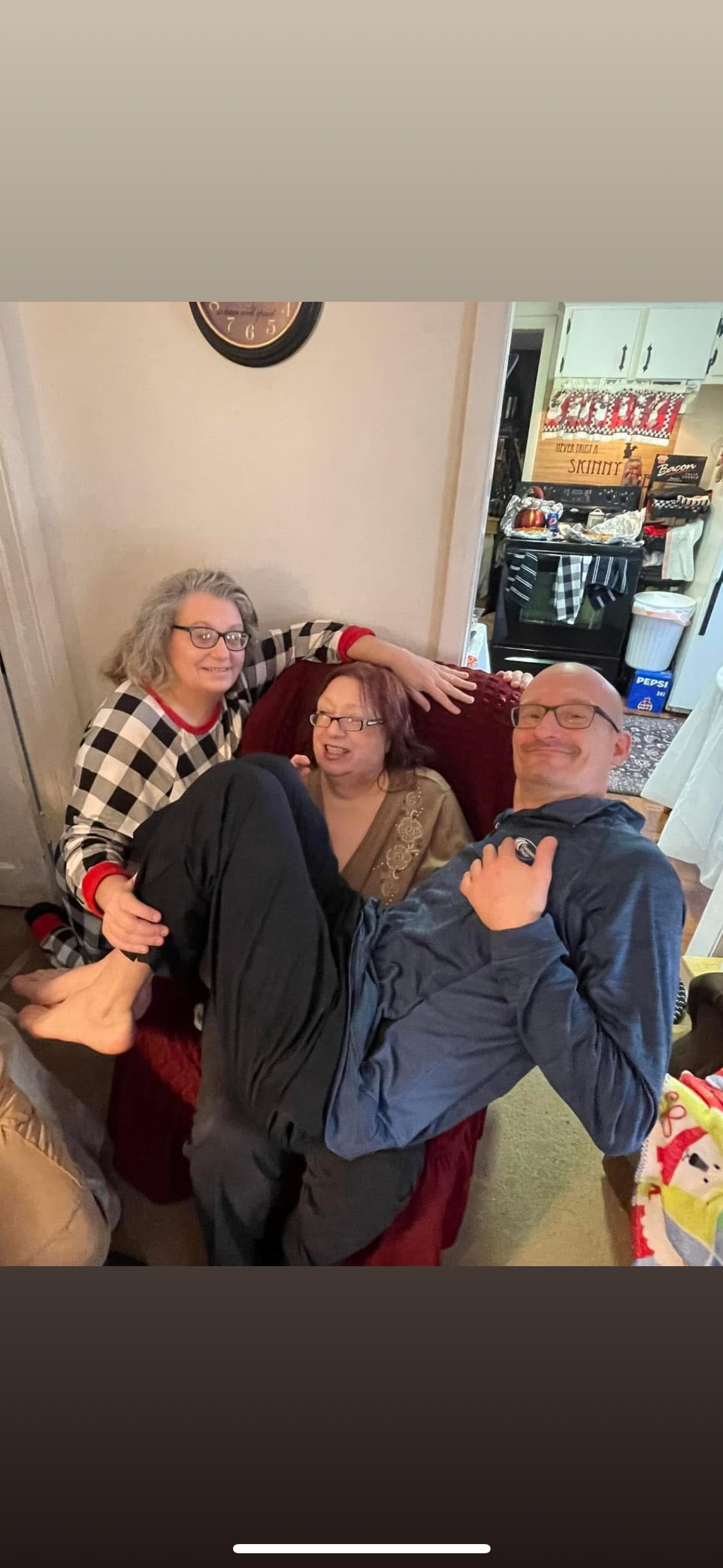 A group of people sitting on a couch