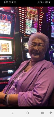 A woman smiling at camera