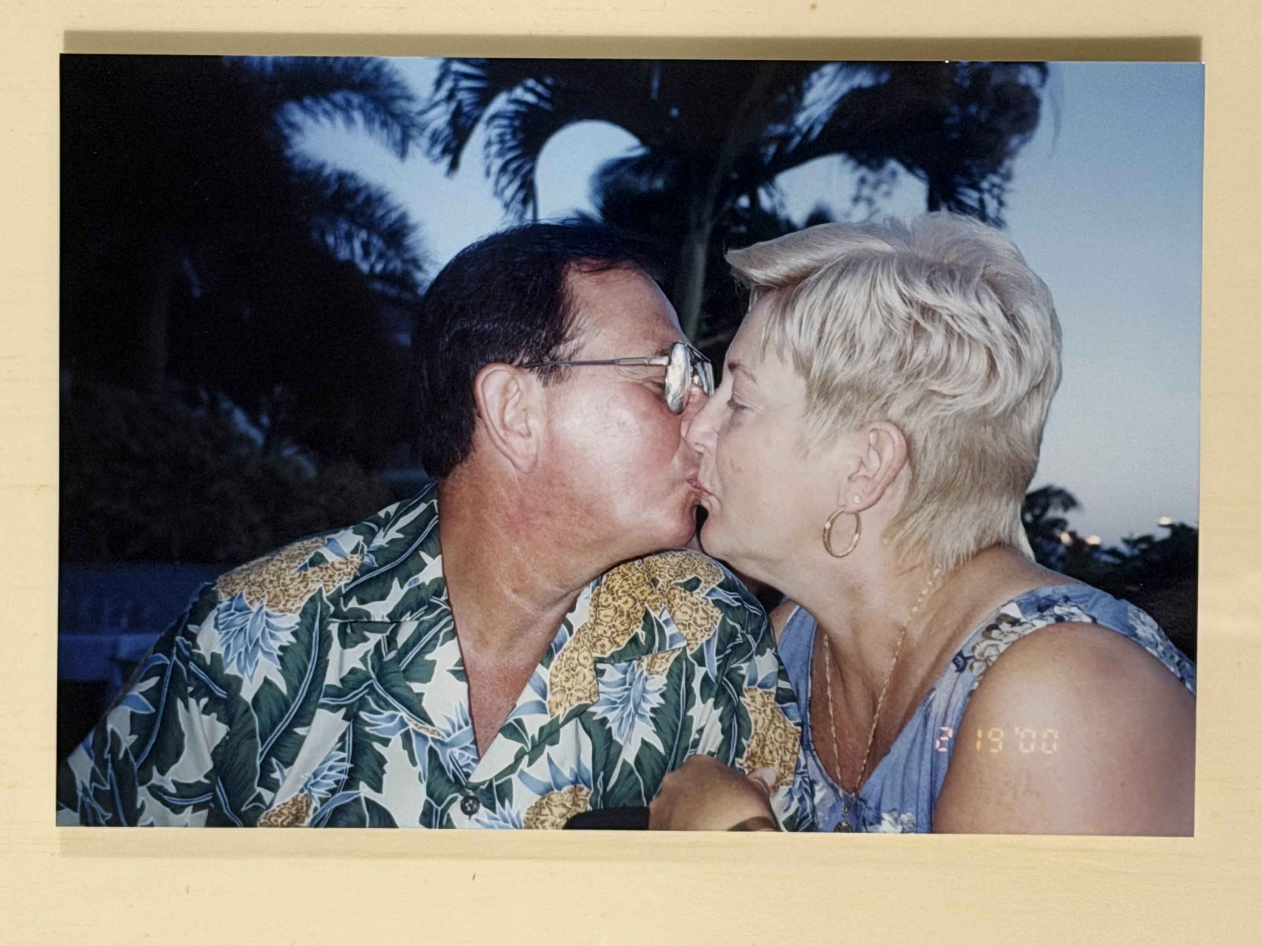 A man and woman kissing