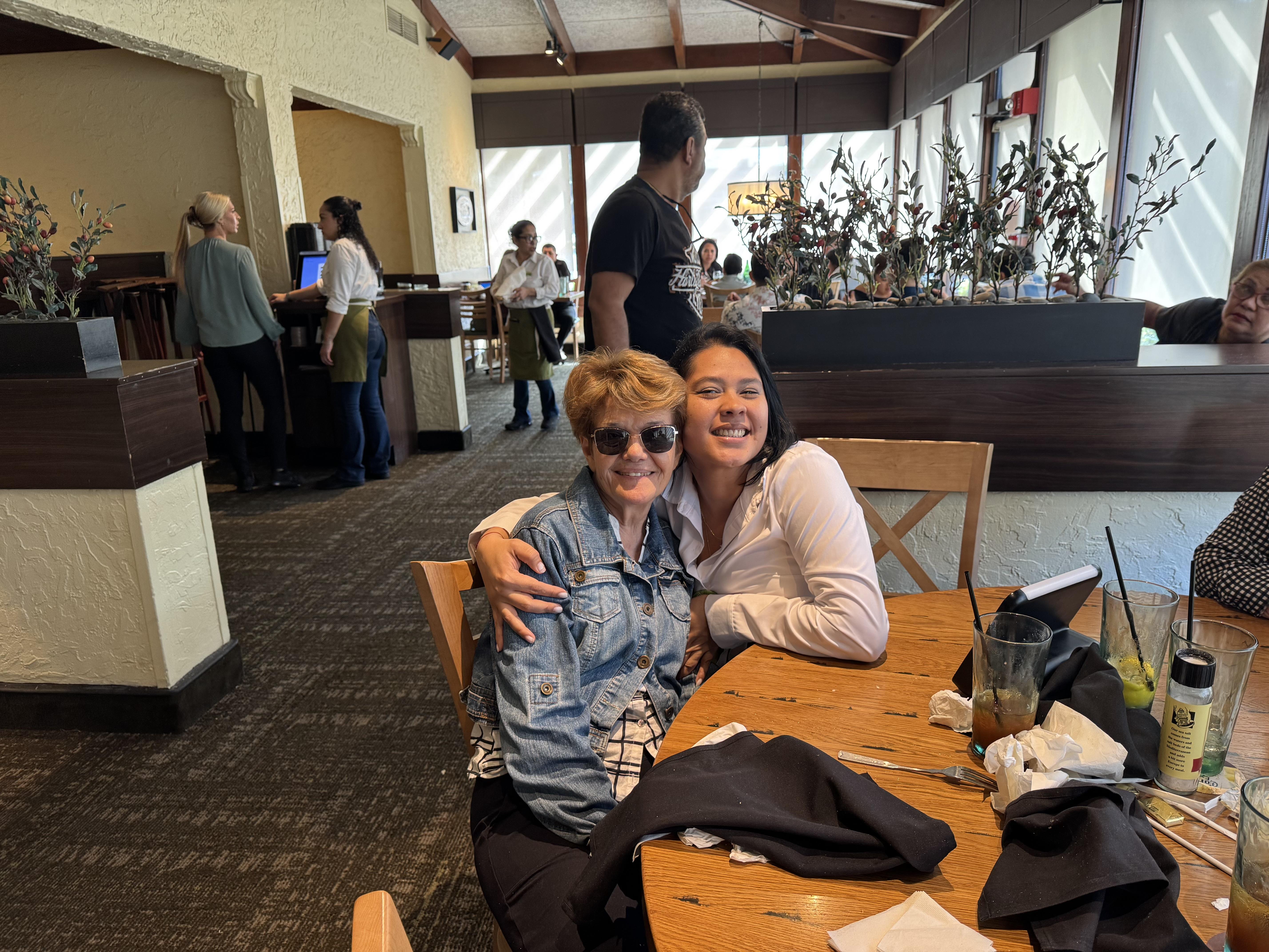 Two women sitting at a table
