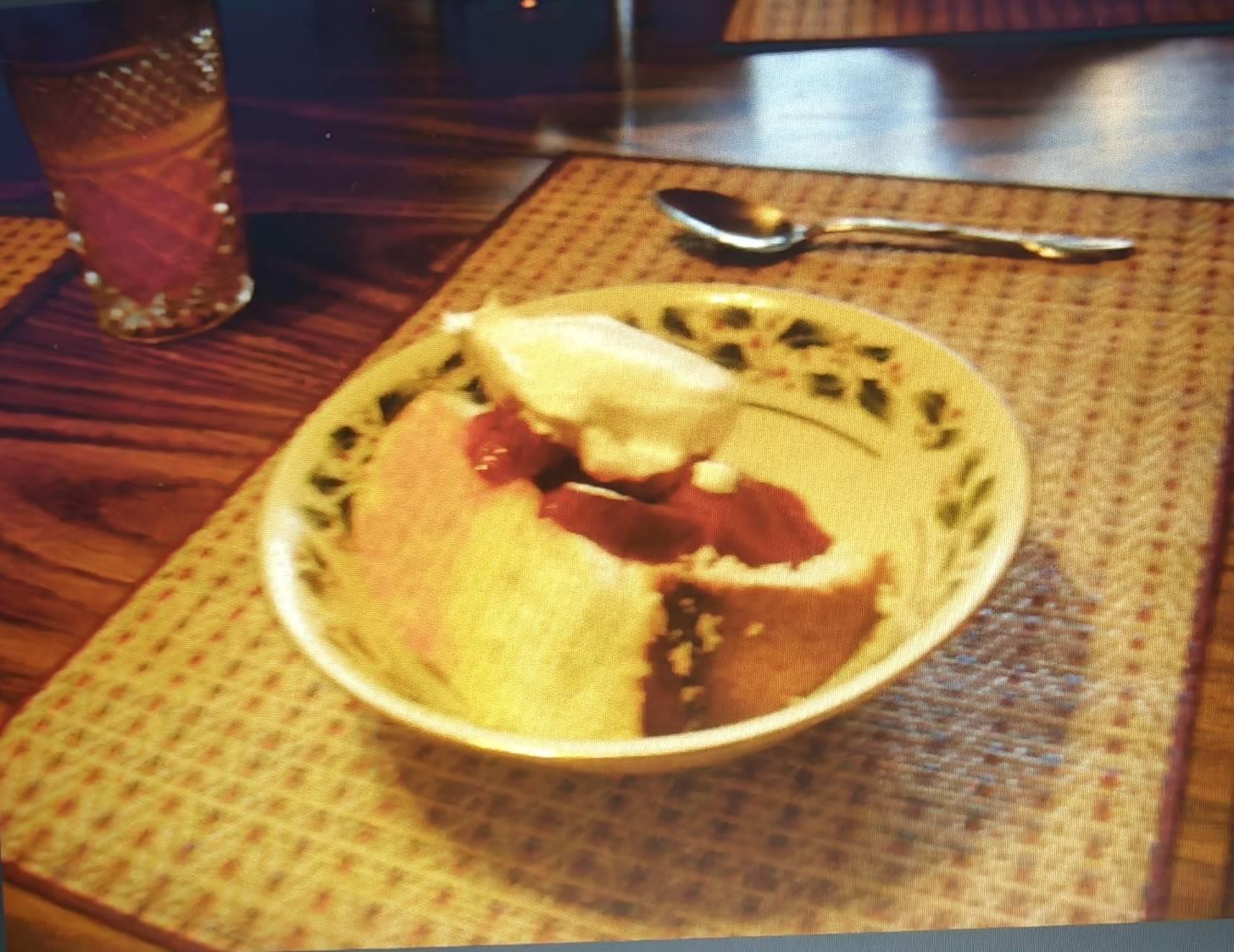 A bowl of food on a place mat