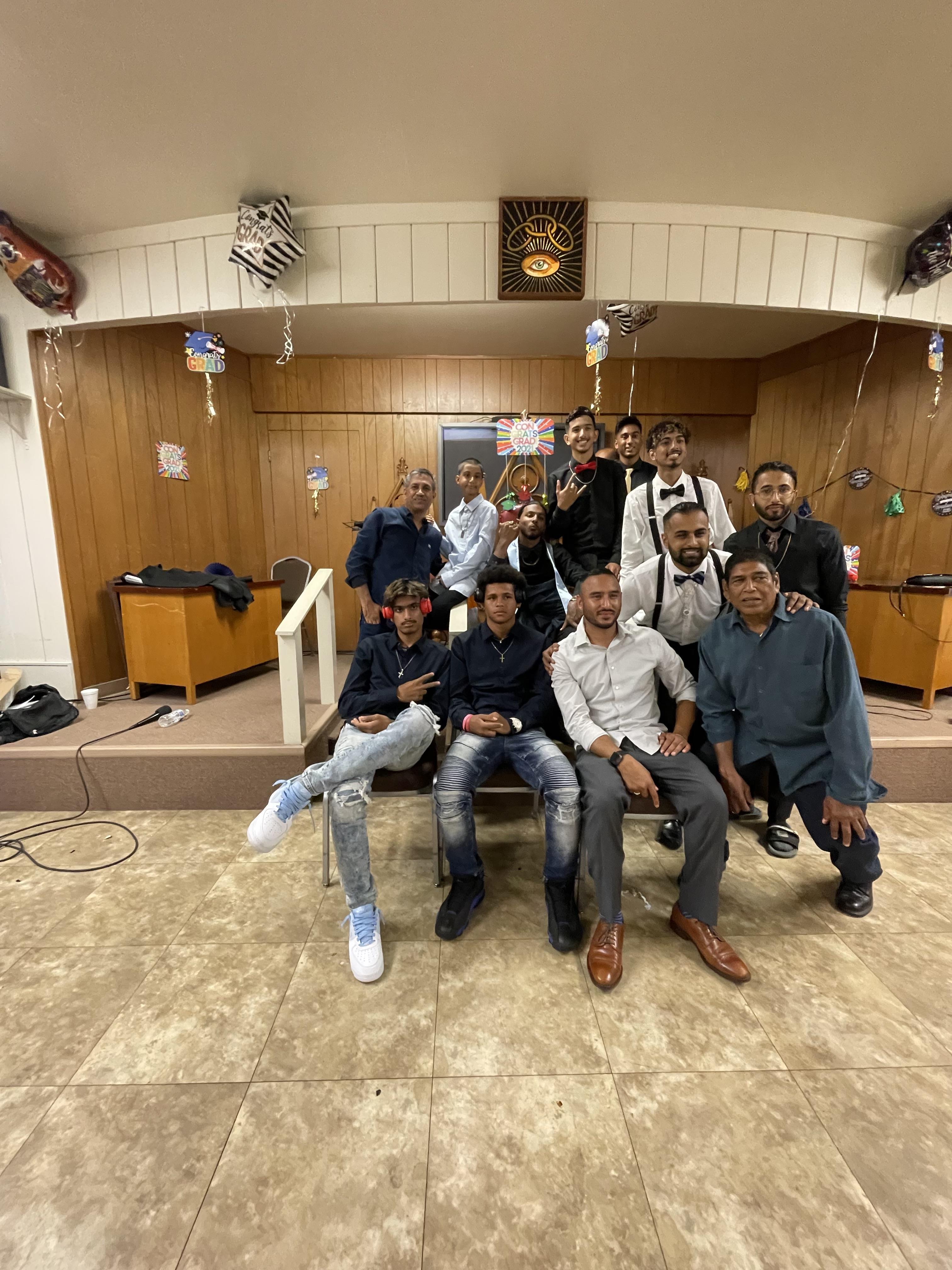 A group of people posing for a photo