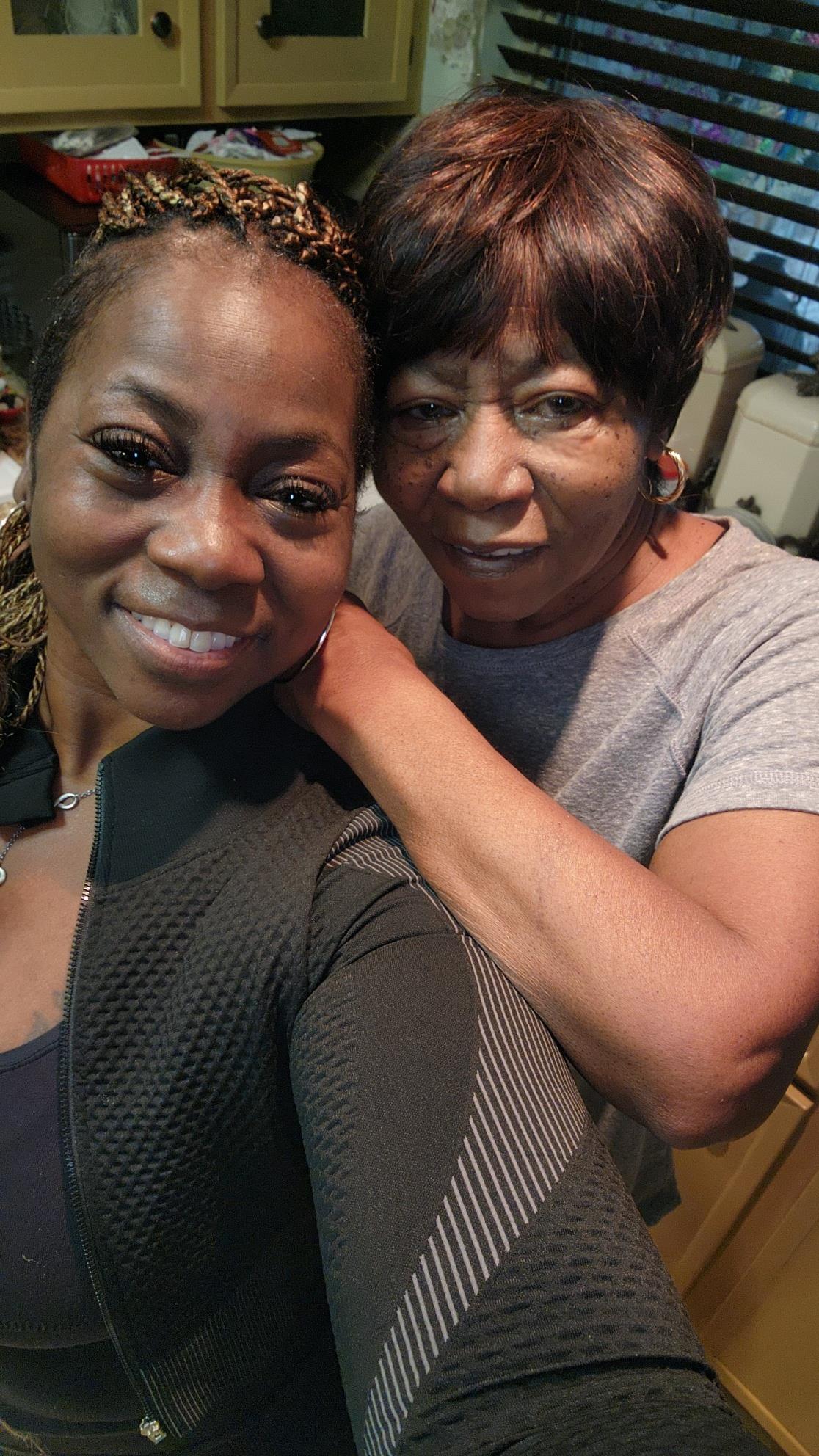 A selfie of two women