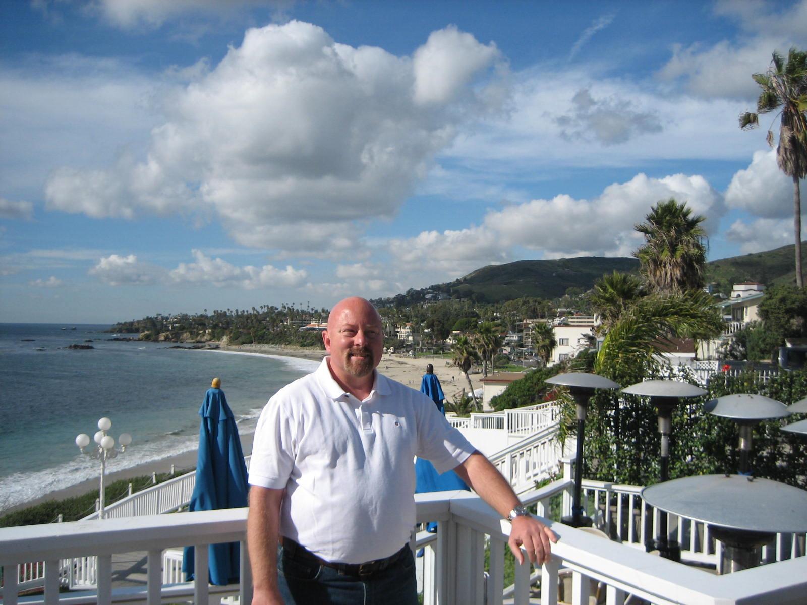 A man standing on a balcony