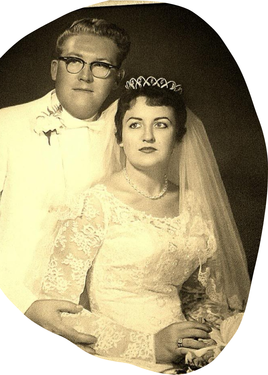 A man and woman posing for a picture