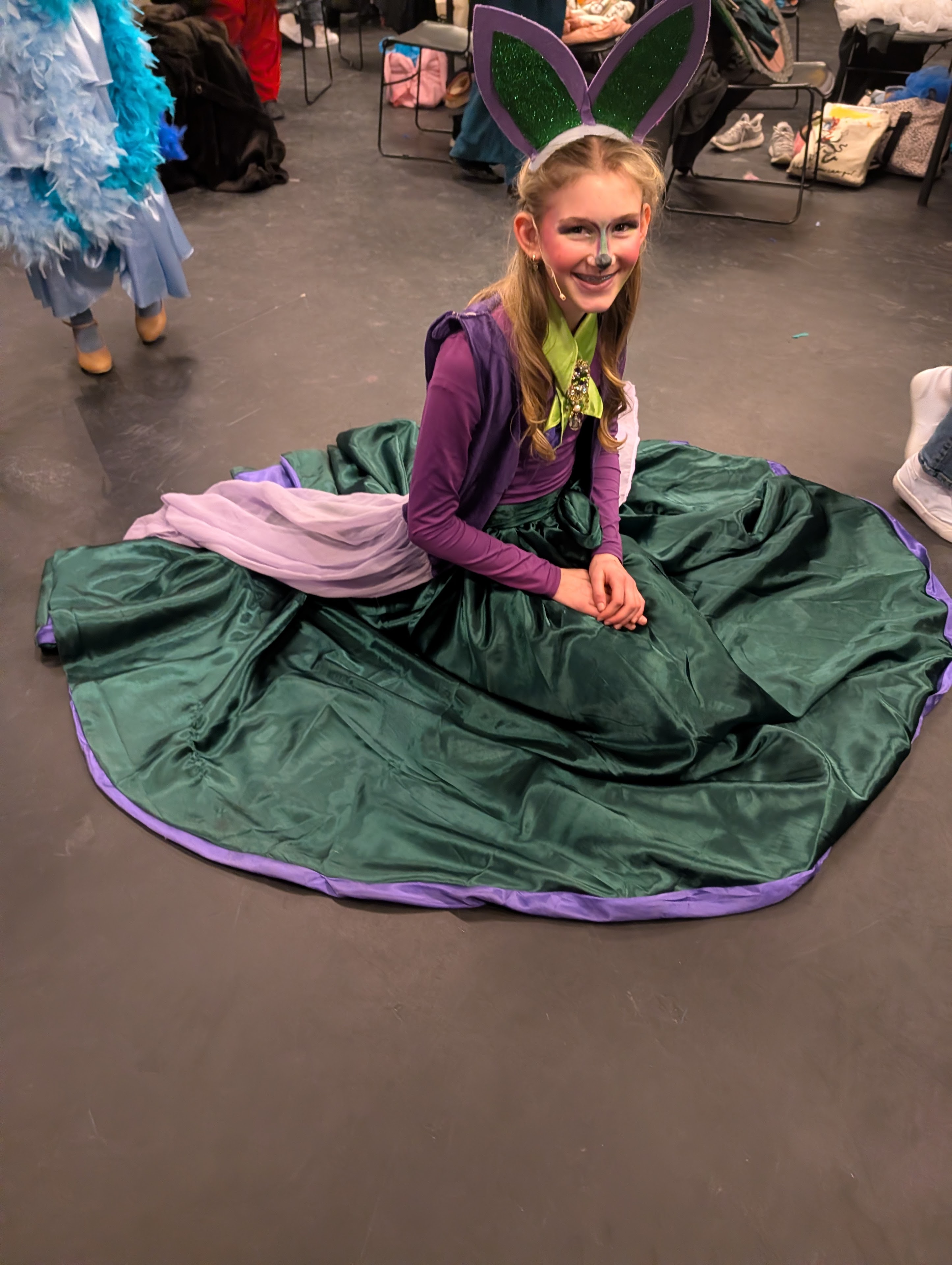 A girl in a garment