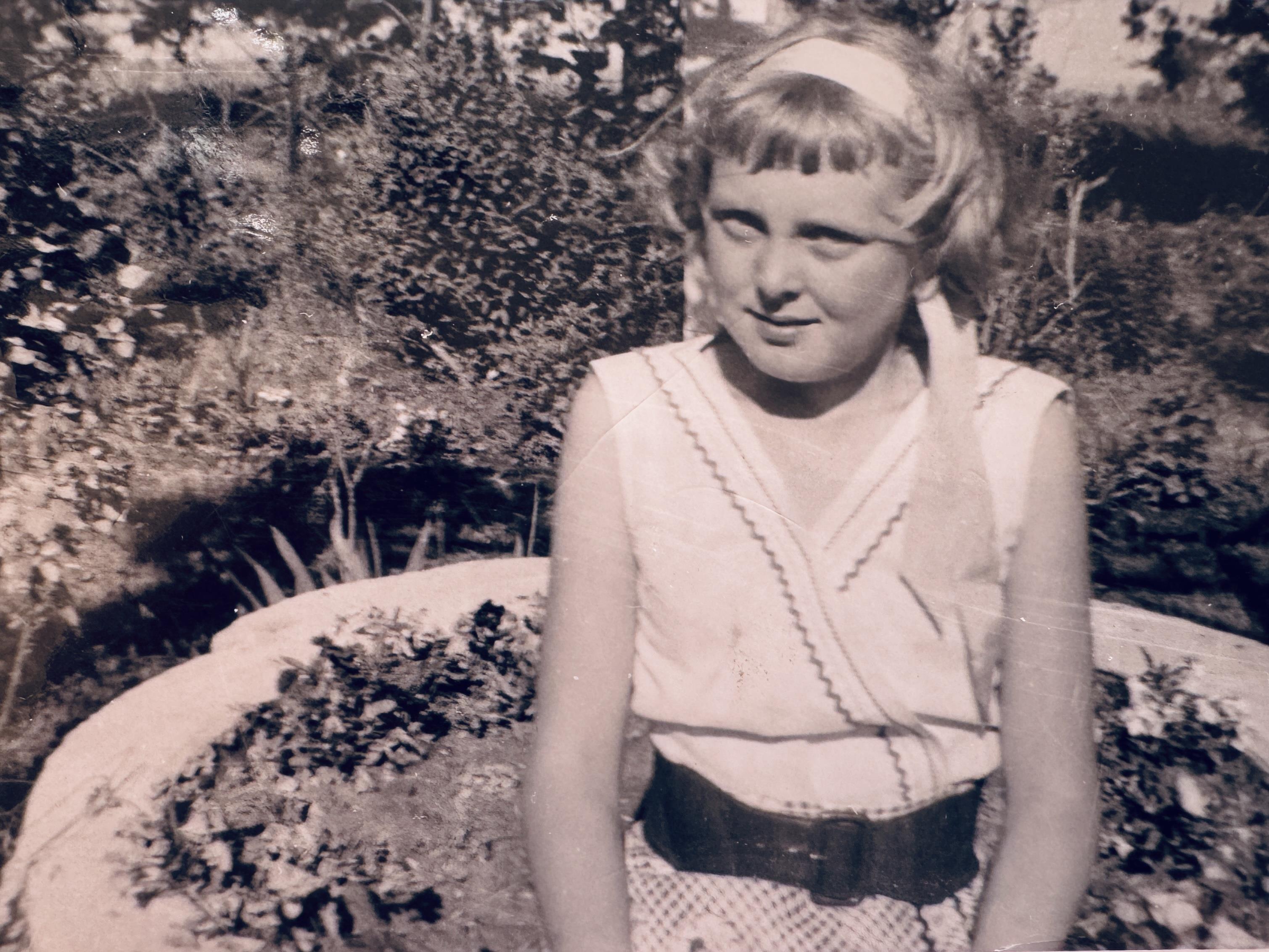 A girl in a dress