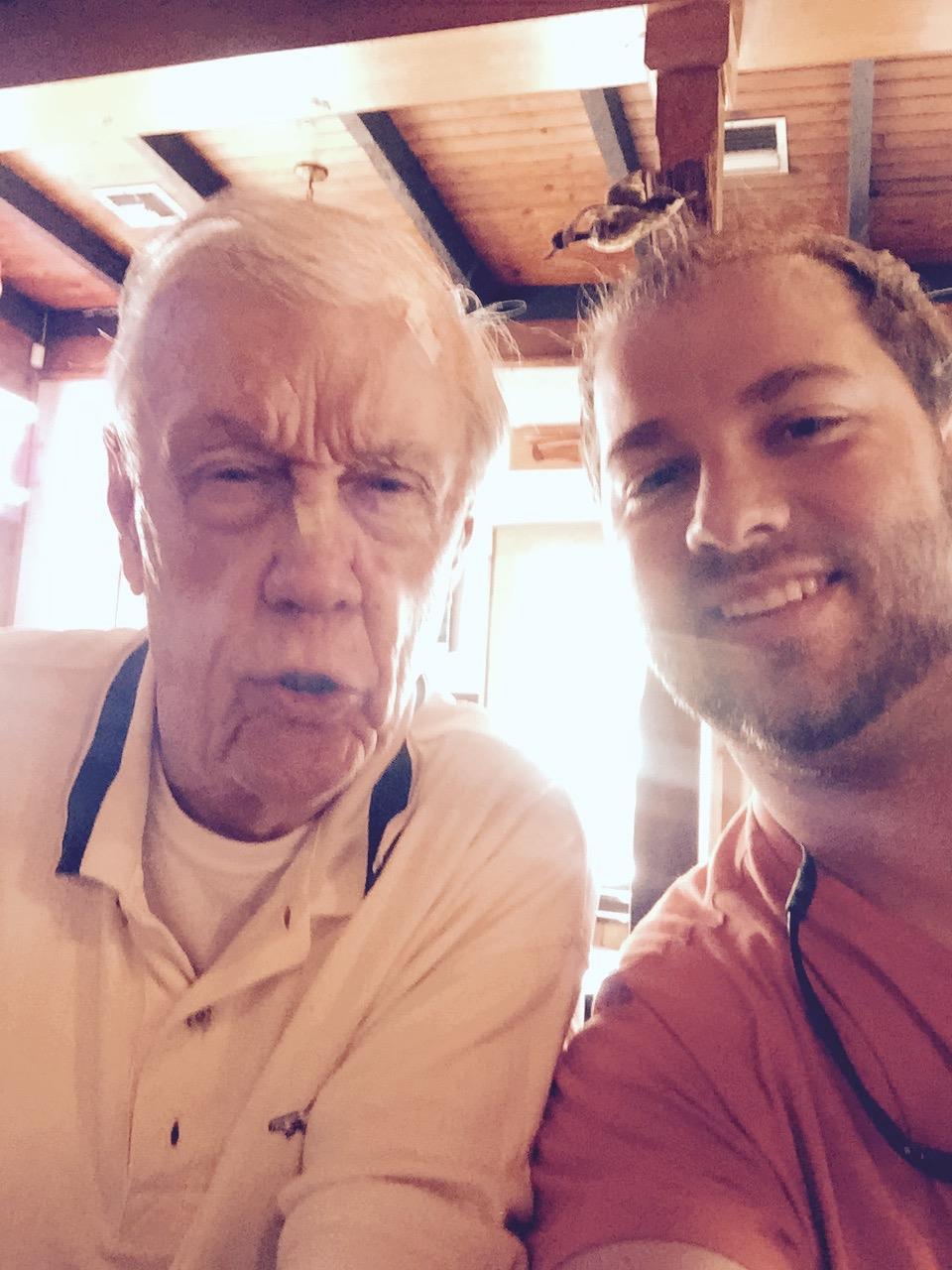 Two men taking a selfie