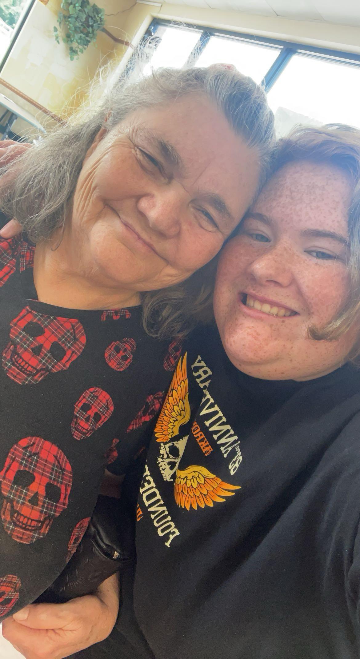 Two women taking a selfie