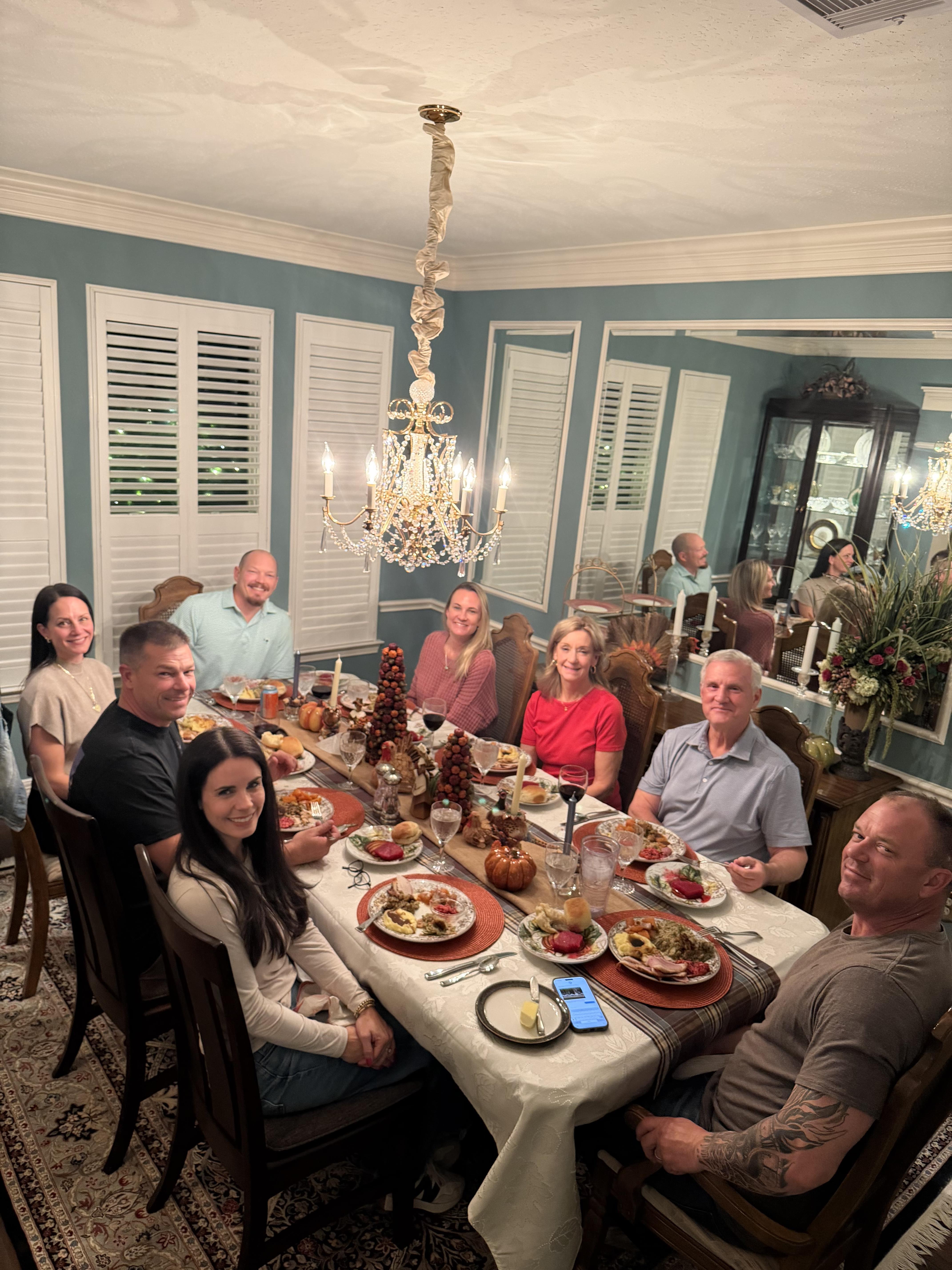 A group of people sitting at a table