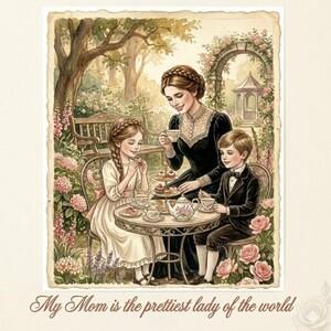 A woman and children at a table
