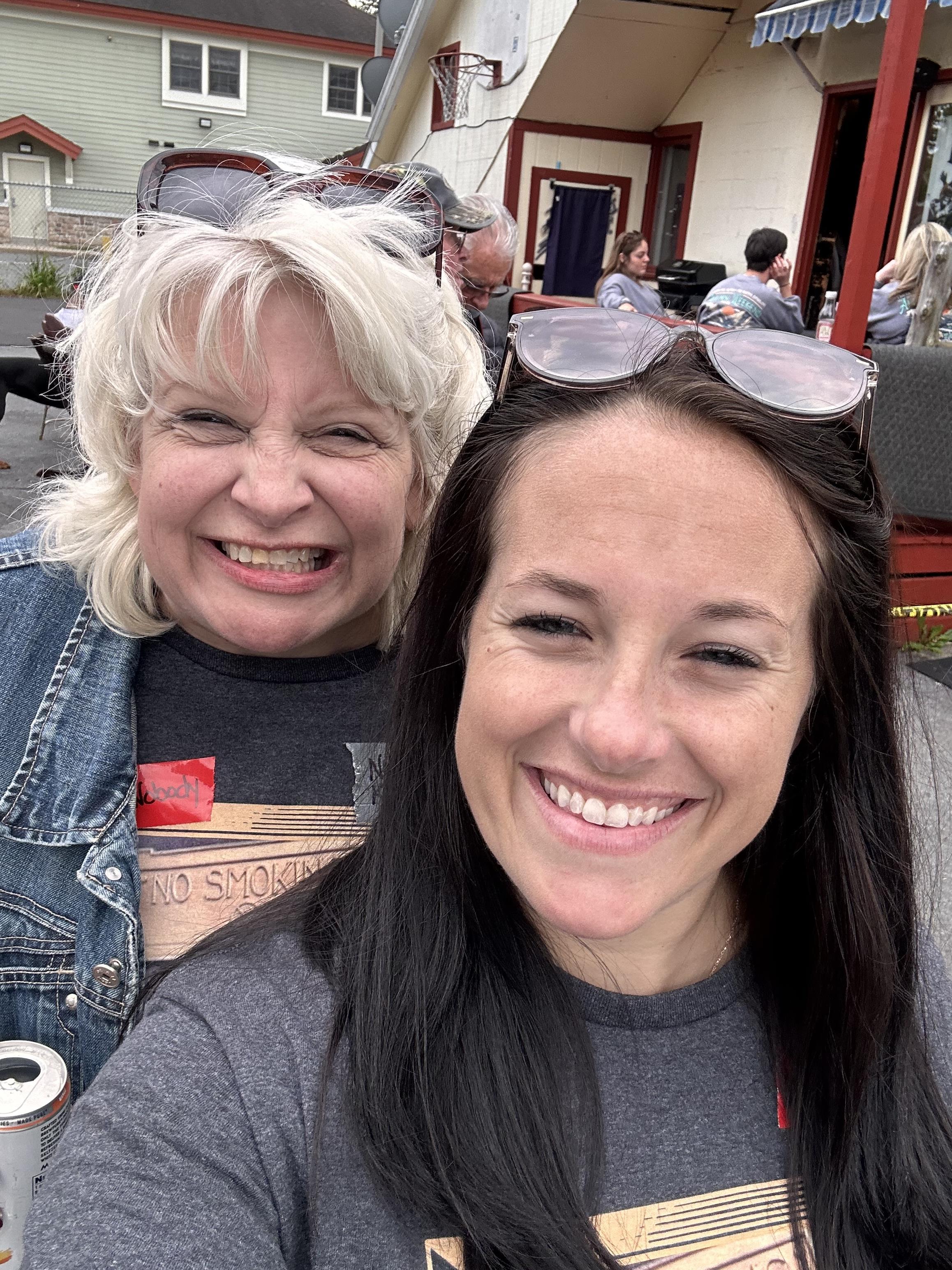 Two women taking a selfie