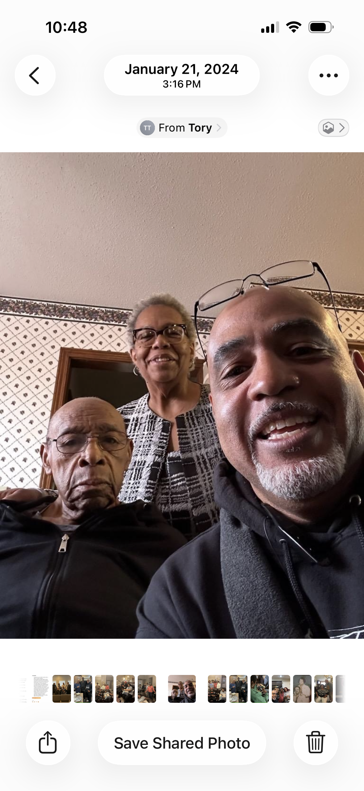 A group of people taking a selfie