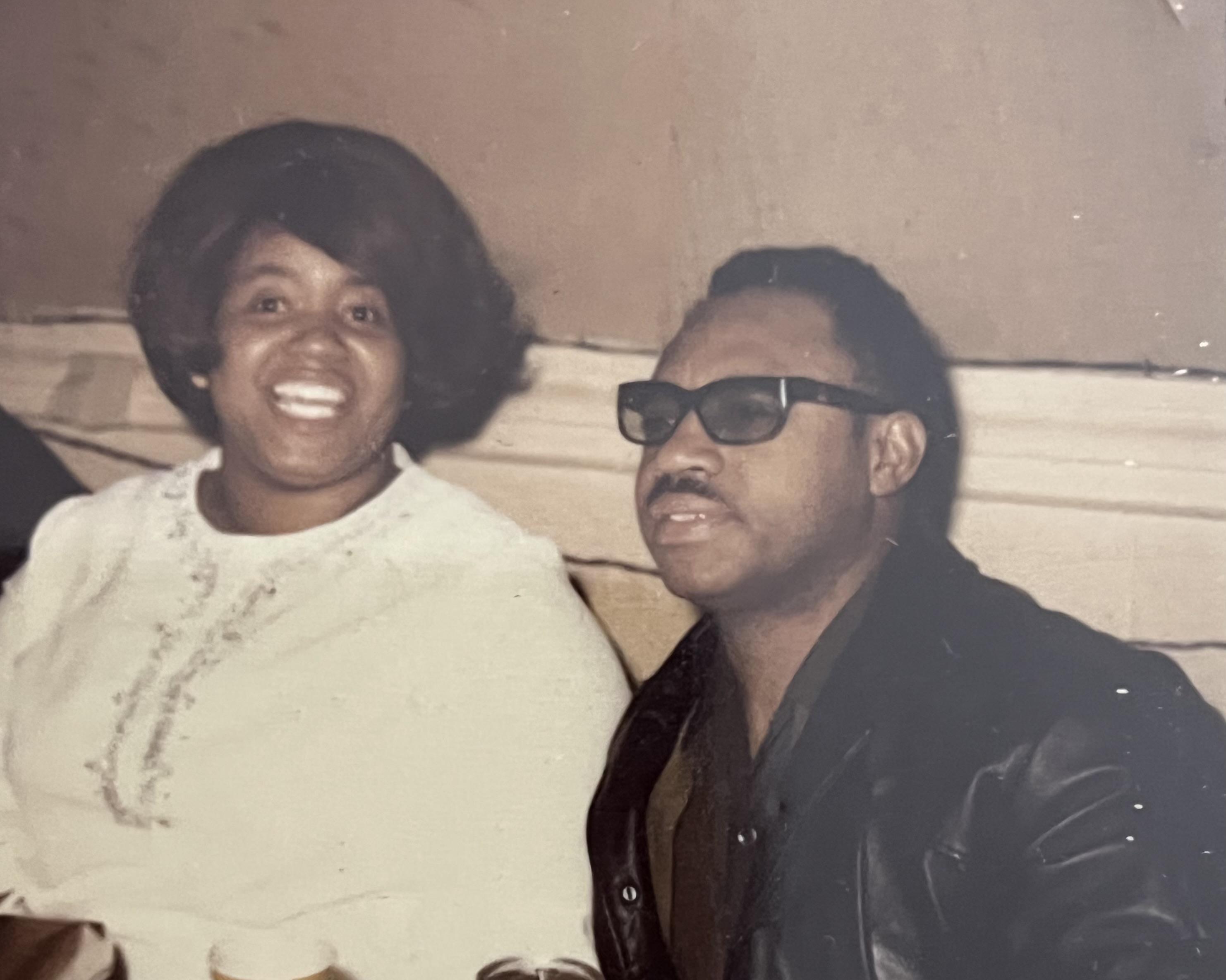 A man and woman sitting together