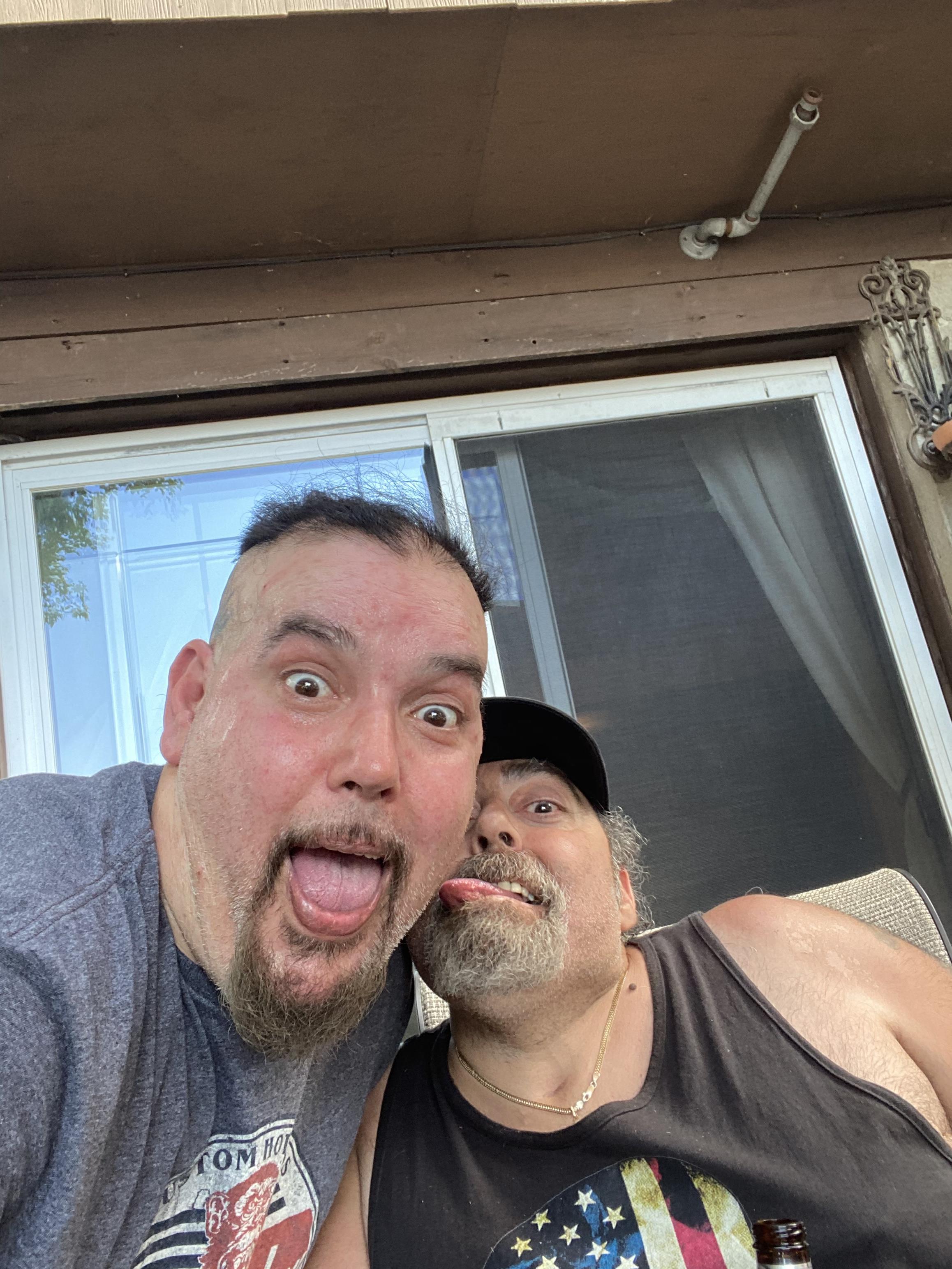 Two men taking a selfie