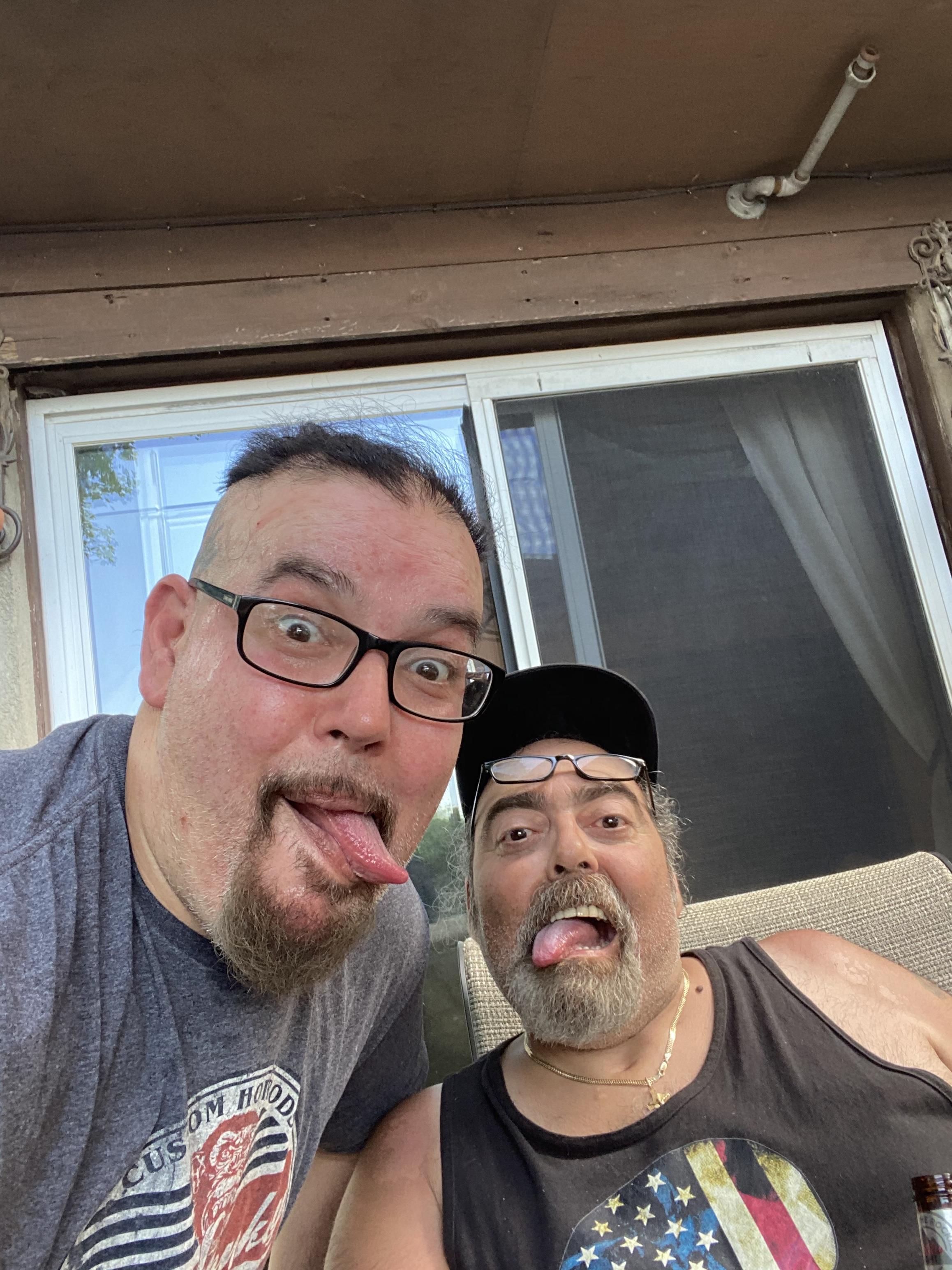 Two men taking a selfie