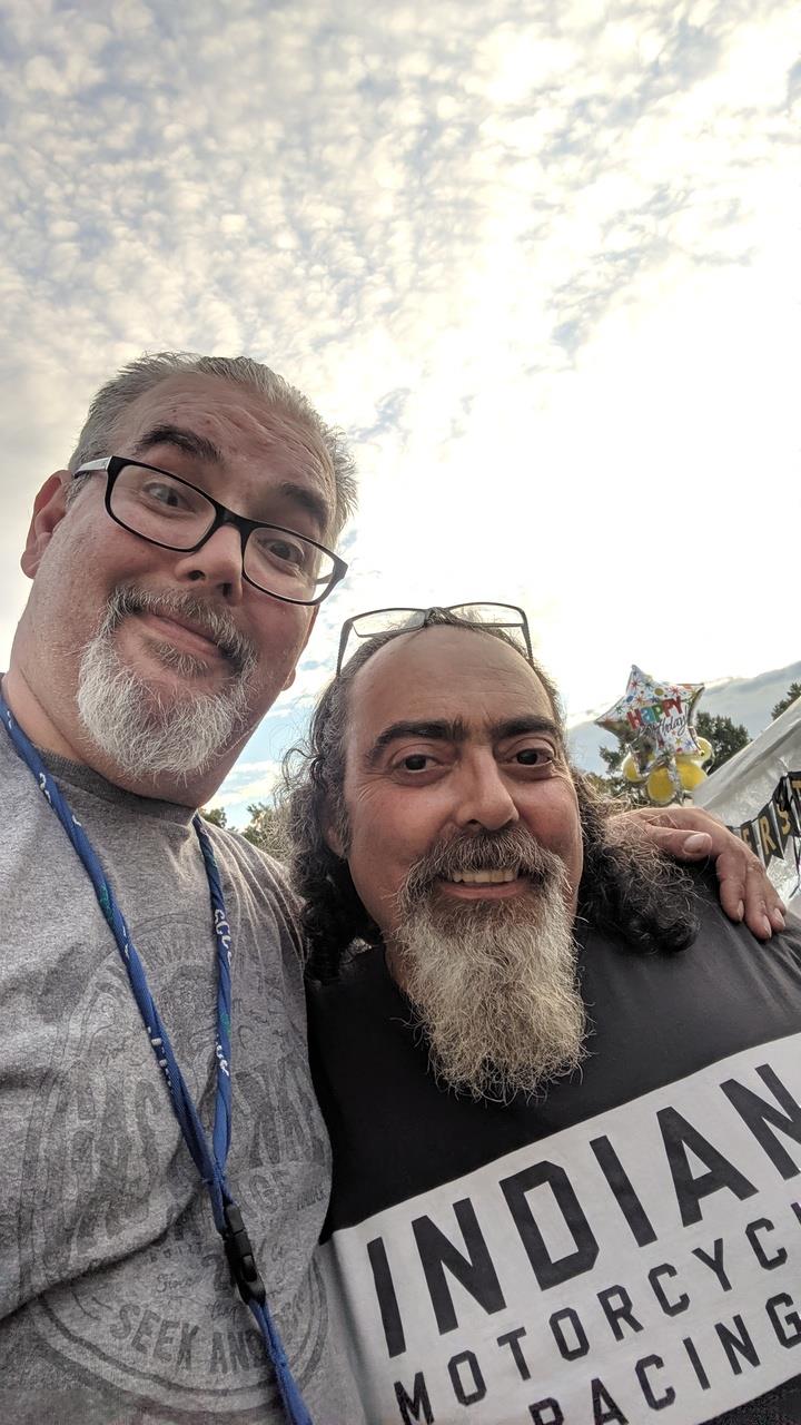 Two men taking a selfie