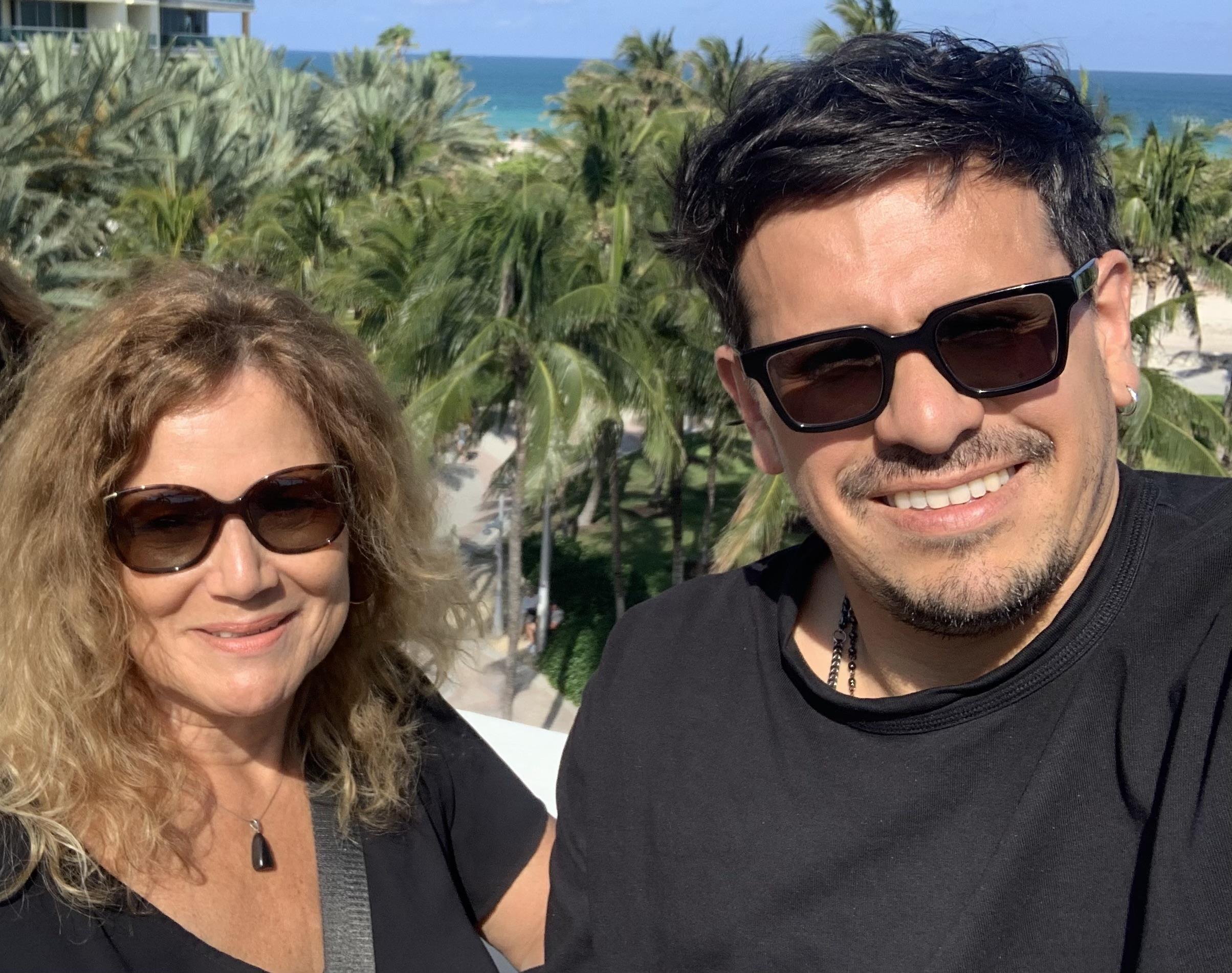A man and woman taking a selfie